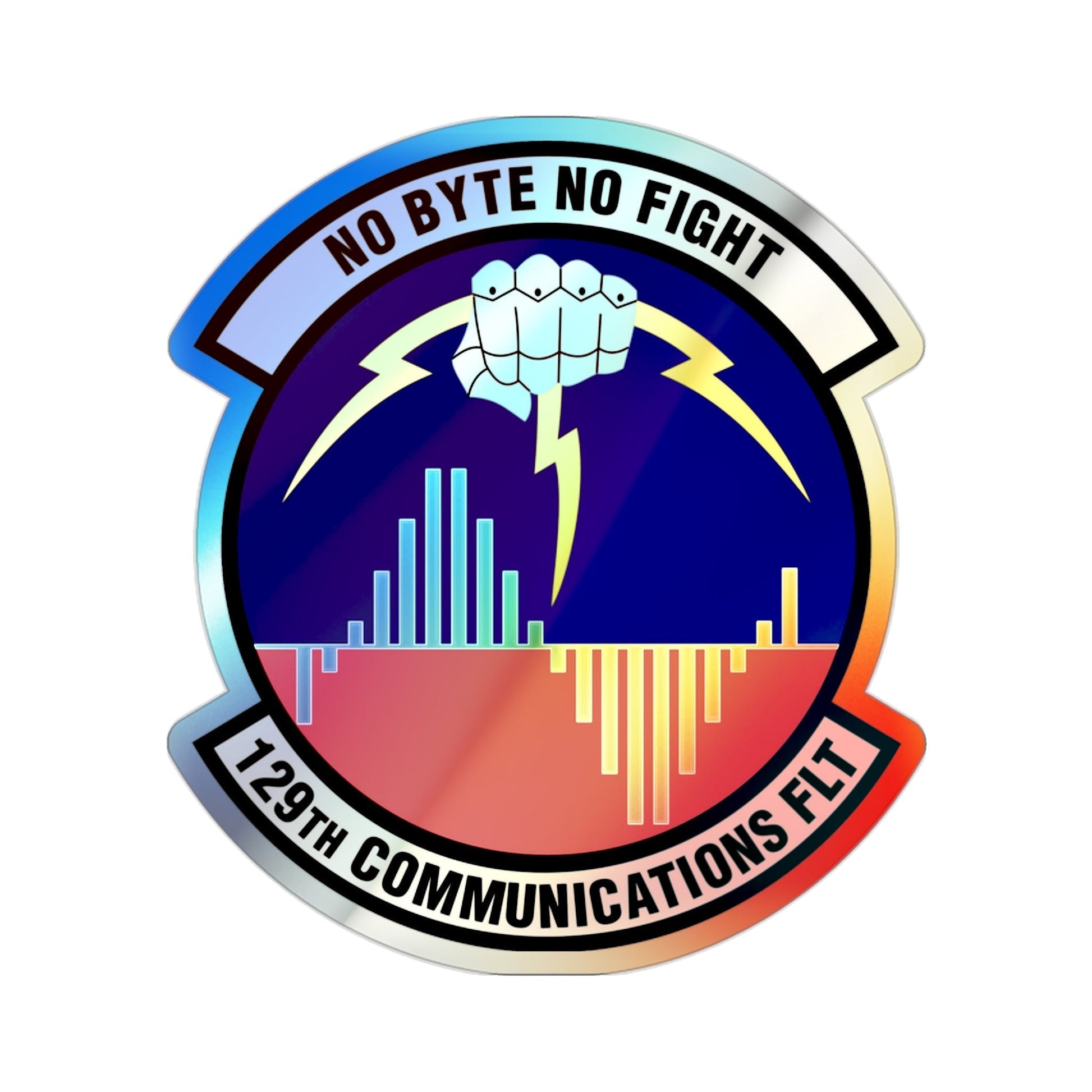 129th Communications Flight (U.S. Air Force) Holographic STICKER Die-Cut Vinyl Decal-2 Inch-The Sticker Space