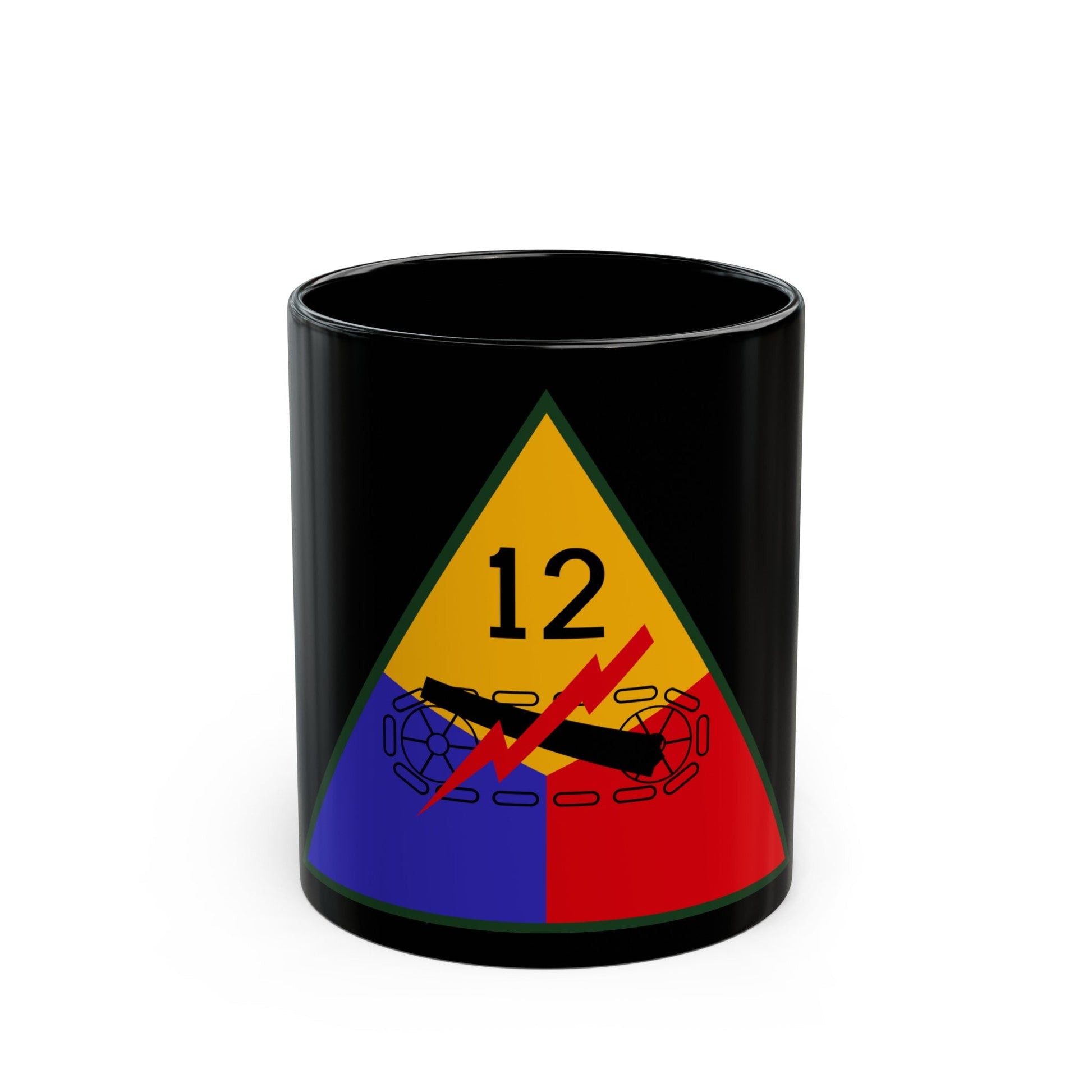 12th Armored Division (U.S. Army) Black Coffee Mug-11oz-The Sticker Space