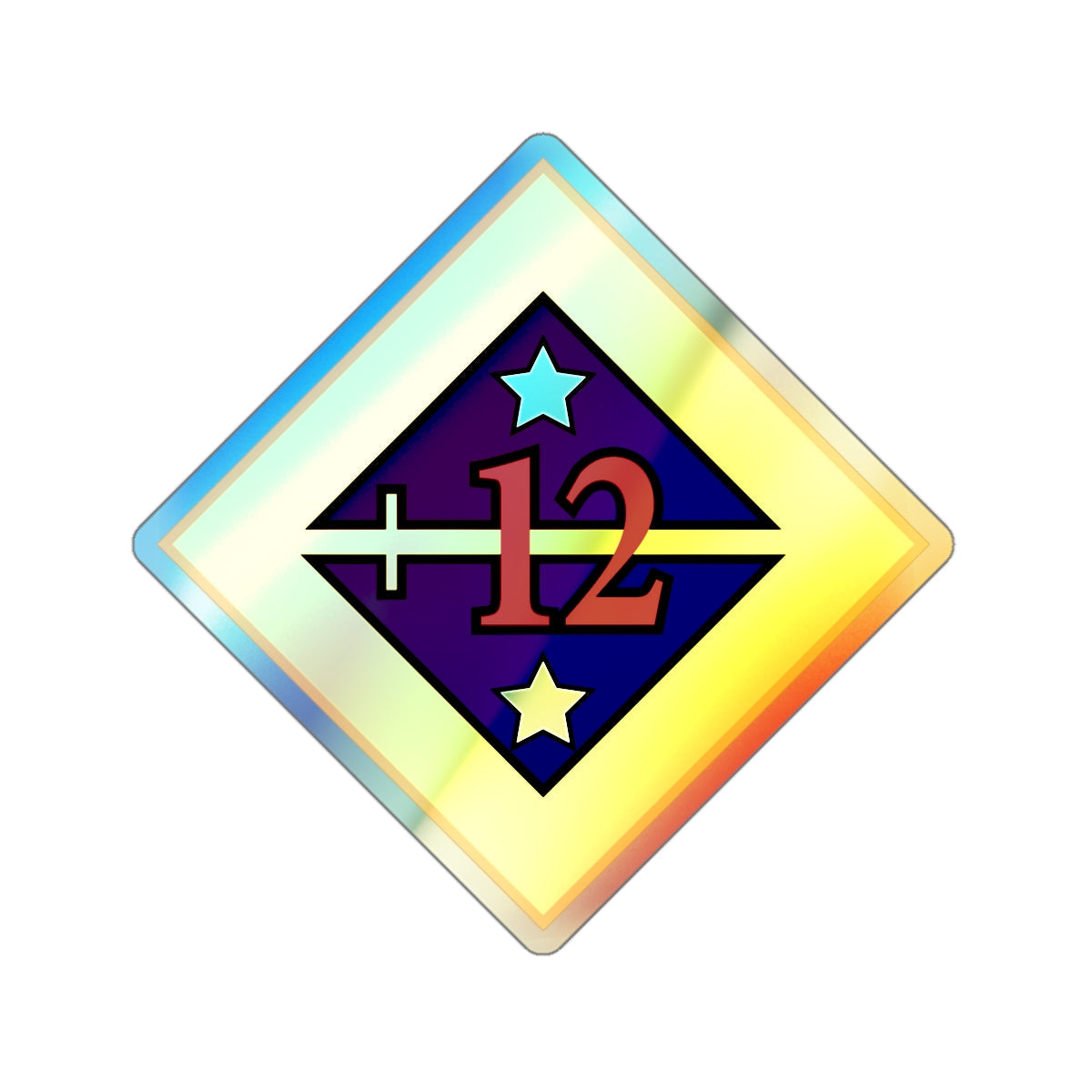 12th US Division (U.S. Army) Holographic STICKER Die-Cut Vinyl Decal-3 Inch-The Sticker Space