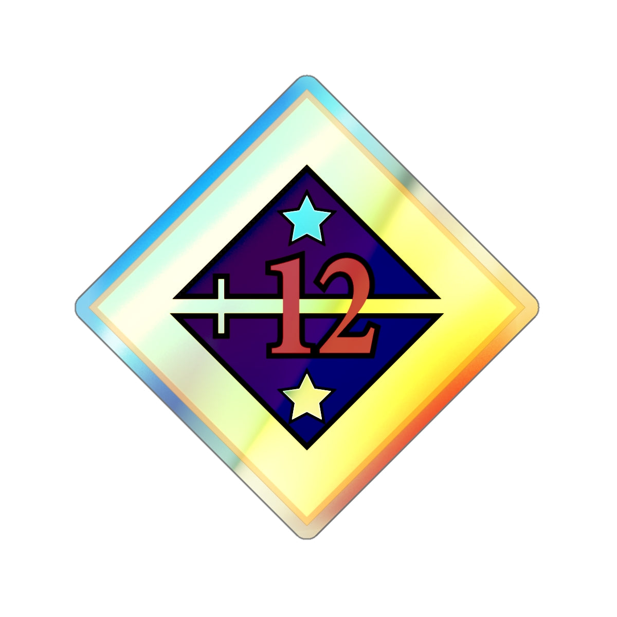 12th US Division (U.S. Army) Holographic STICKER Die-Cut Vinyl Decal-5 Inch-The Sticker Space