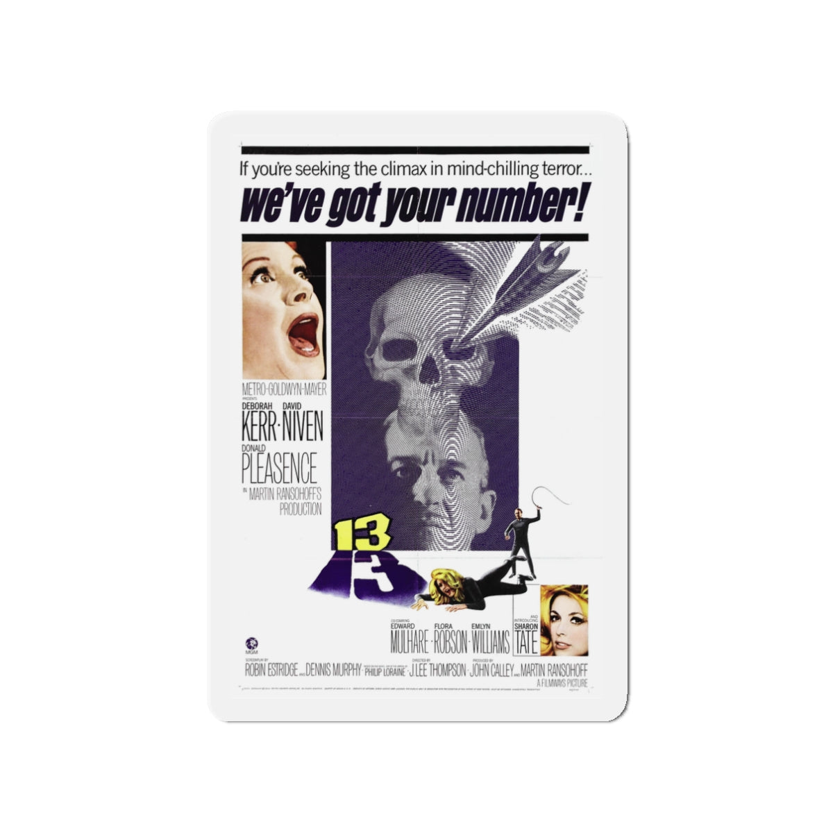 13 (EYE OF THE DEVIL) 1966 Movie Poster - Die-Cut Magnet-3" x 3"-The Sticker Space