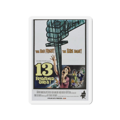 13 FRIGHTENED GIRLS 1963 Movie Poster - Die-Cut Magnet-2" x 2"-The Sticker Space