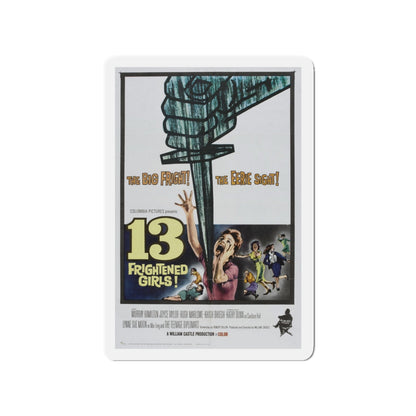 13 FRIGHTENED GIRLS 1963 Movie Poster - Die-Cut Magnet-3" x 3"-The Sticker Space