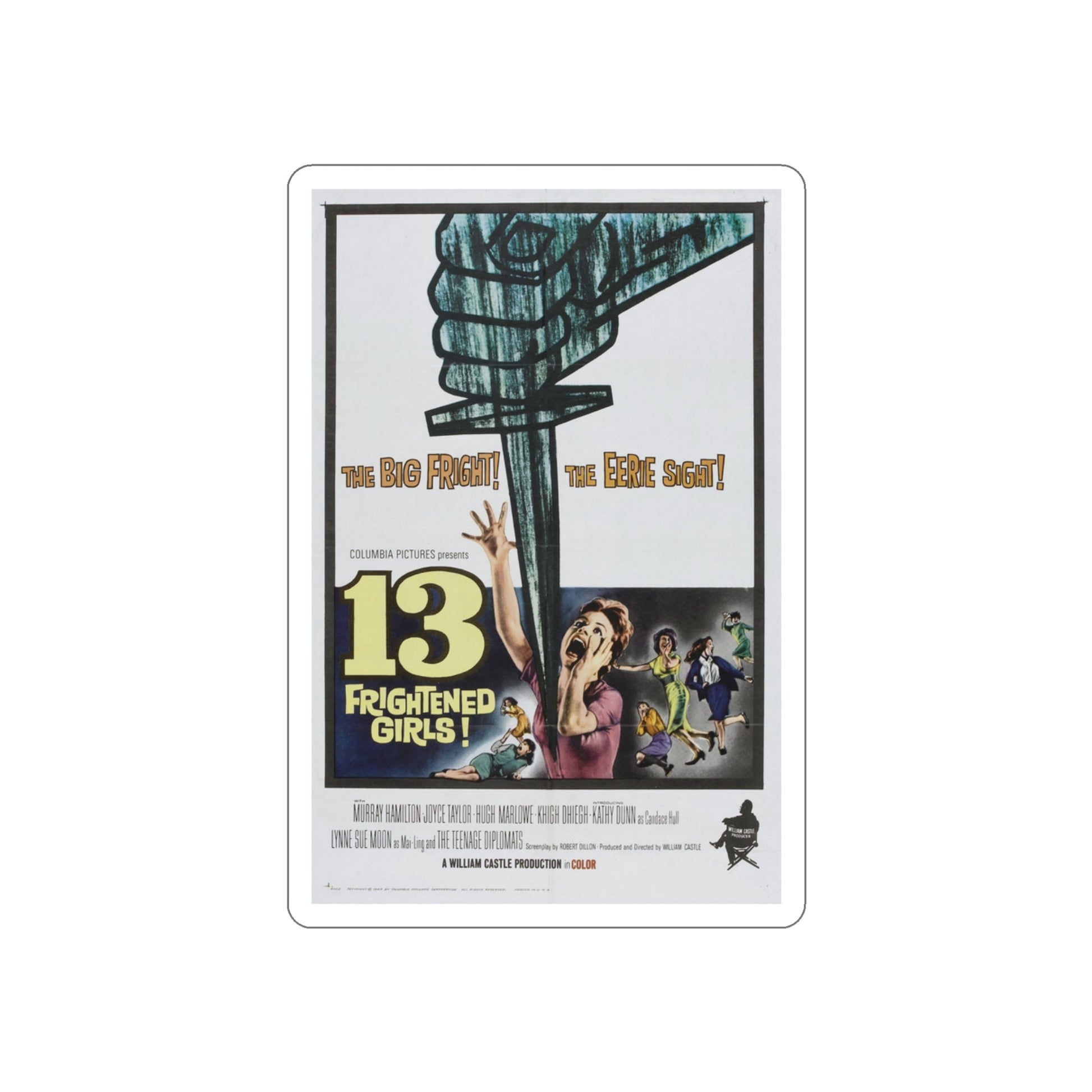 13 FRIGHTENED GIRLS 1963 Movie Poster STICKER Vinyl Die-Cut Decal-3 Inch-The Sticker Space