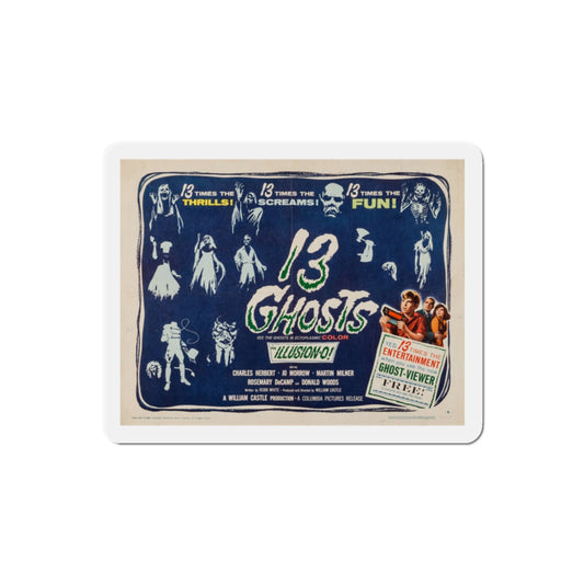13 Ghosts 1960 Movie Poster Die-Cut Magnet-2 Inch-The Sticker Space