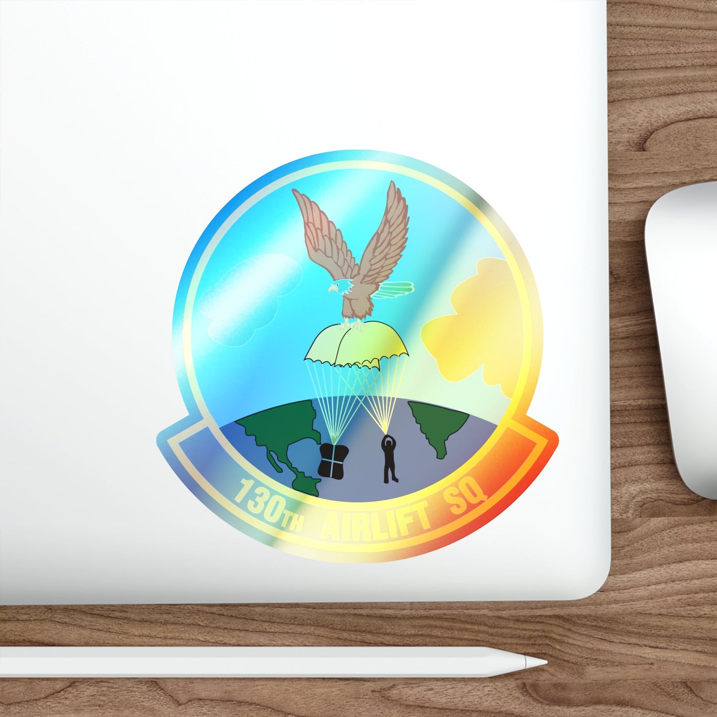 130 Airlift Squadron (U.S. Air Force) Holographic STICKER Die-Cut Vinyl Decal-The Sticker Space