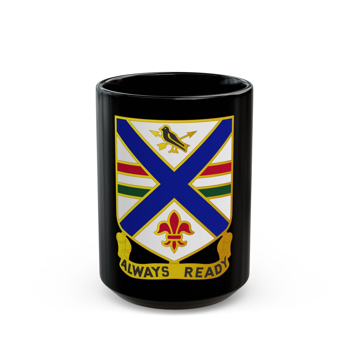 130th Infantry Regiment (U.S. Army) Black Coffee Mug-15oz-The Sticker Space