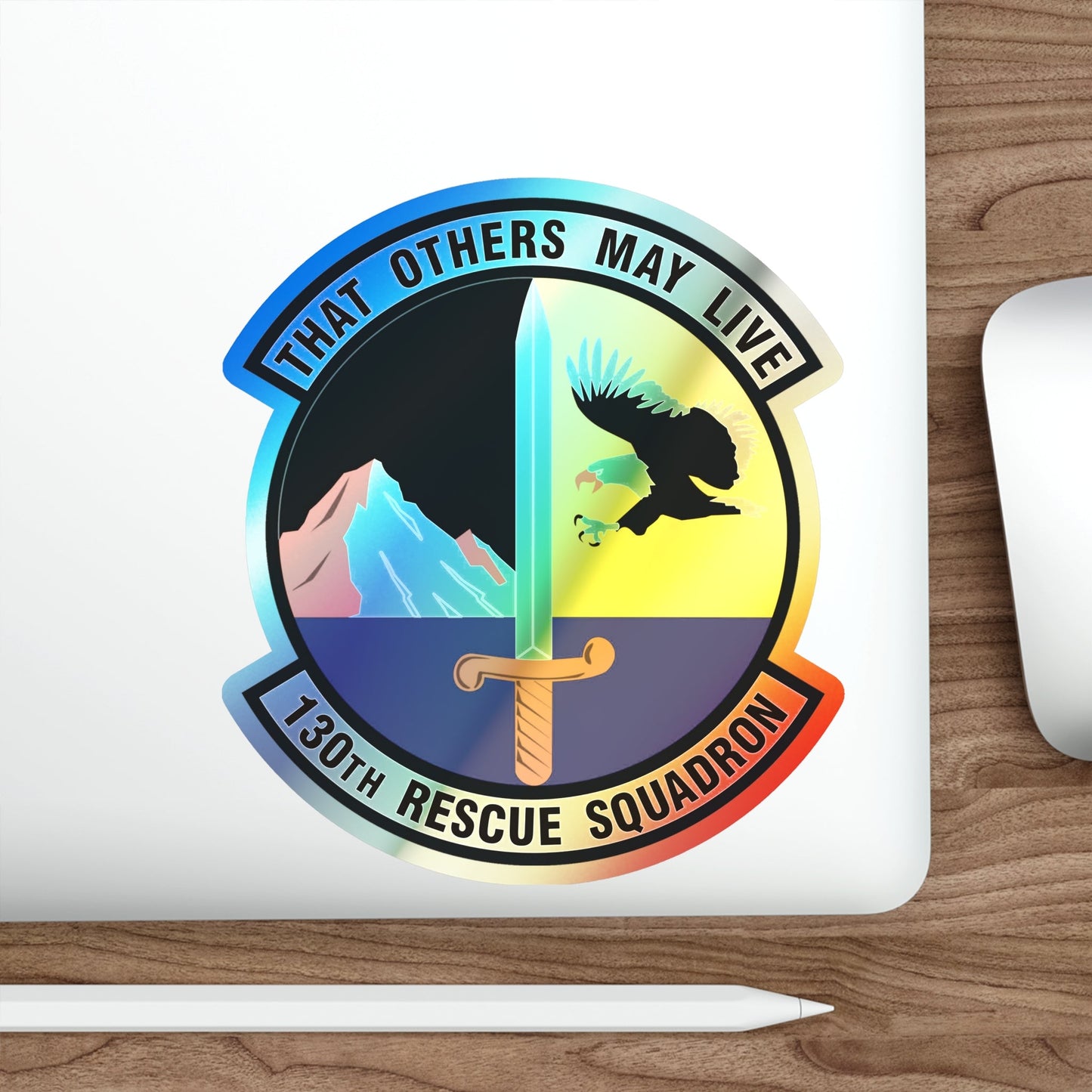 130th Rescue Squadron (U.S. Air Force) Holographic STICKER Die-Cut Vinyl Decal-The Sticker Space