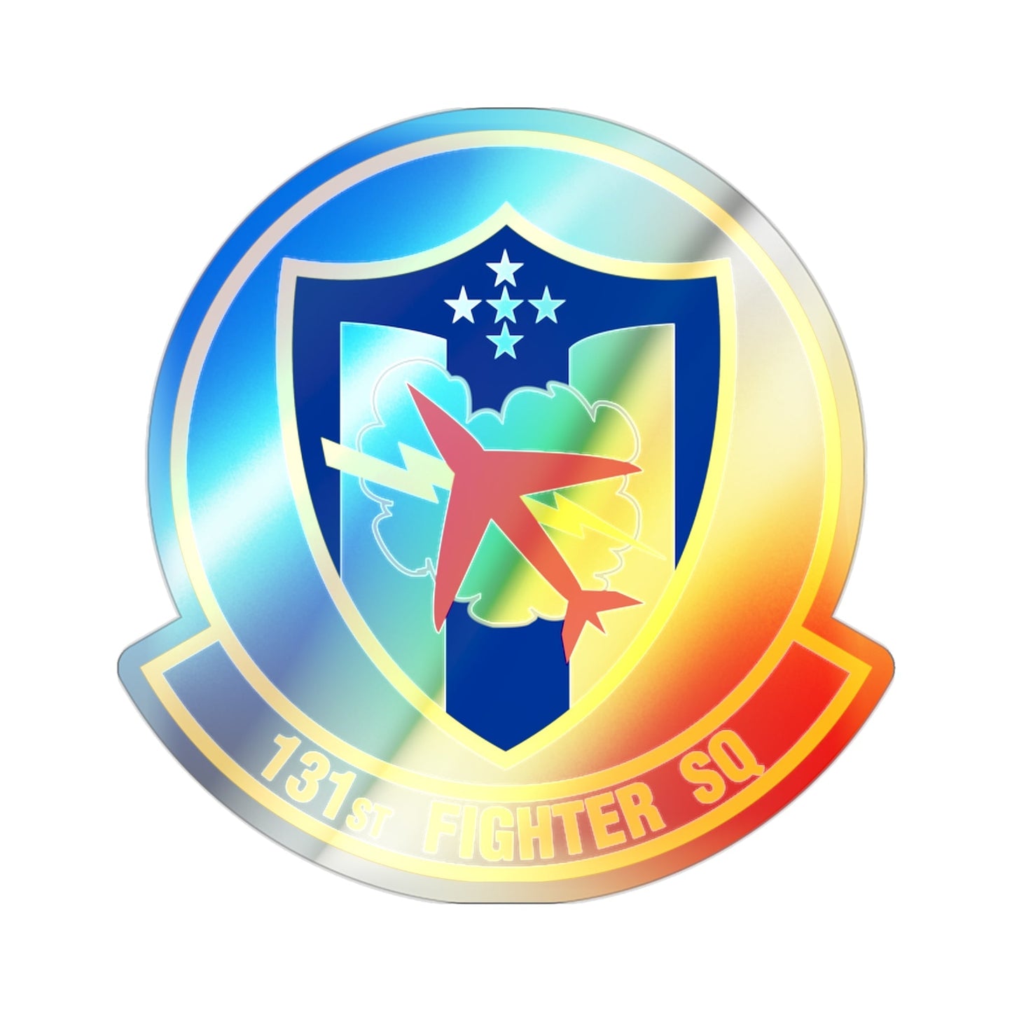 131 Fighter Squadron (U.S. Air Force) Holographic STICKER Die-Cut Vinyl Decal-2 Inch-The Sticker Space