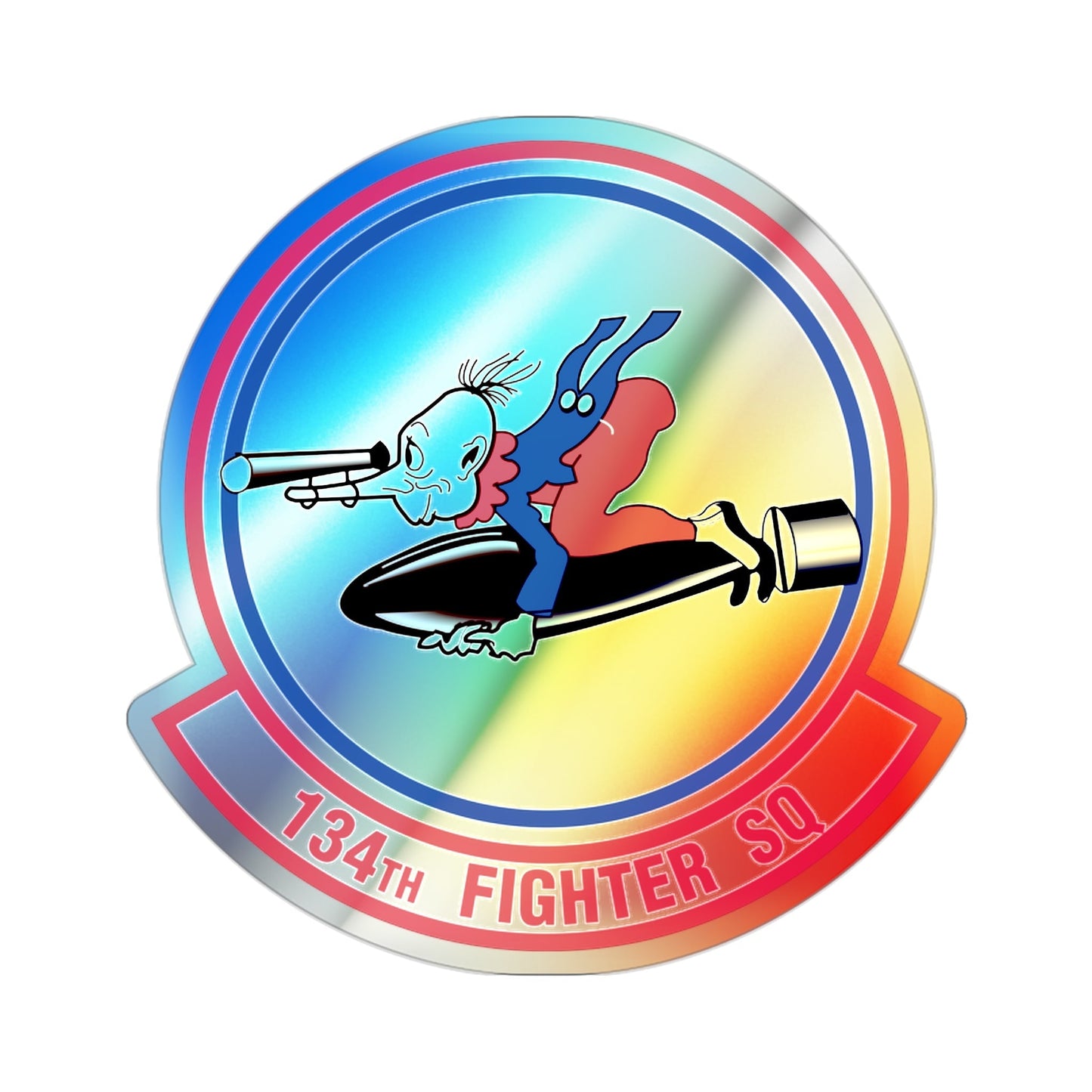 134 Fighter Squadron (U.S. Air Force) Holographic STICKER Die-Cut Vinyl Decal-2 Inch-The Sticker Space
