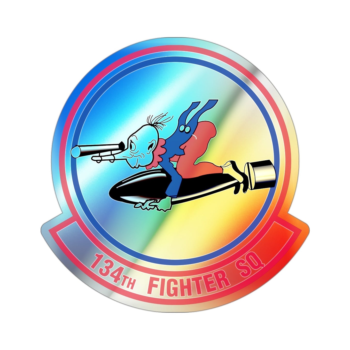 134 Fighter Squadron (U.S. Air Force) Holographic STICKER Die-Cut Vinyl Decal-3 Inch-The Sticker Space