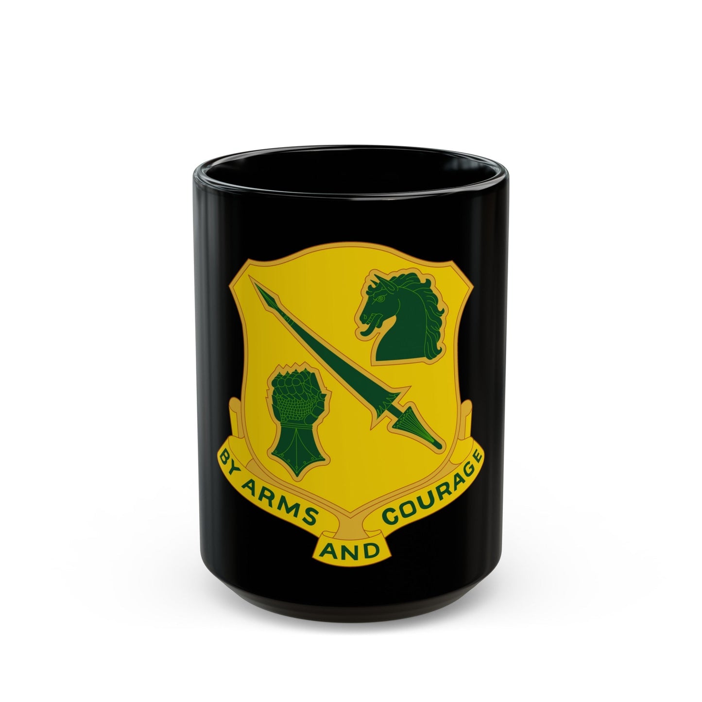 134 Tank Battalion (U.S. Army) Black Coffee Mug-15oz-The Sticker Space