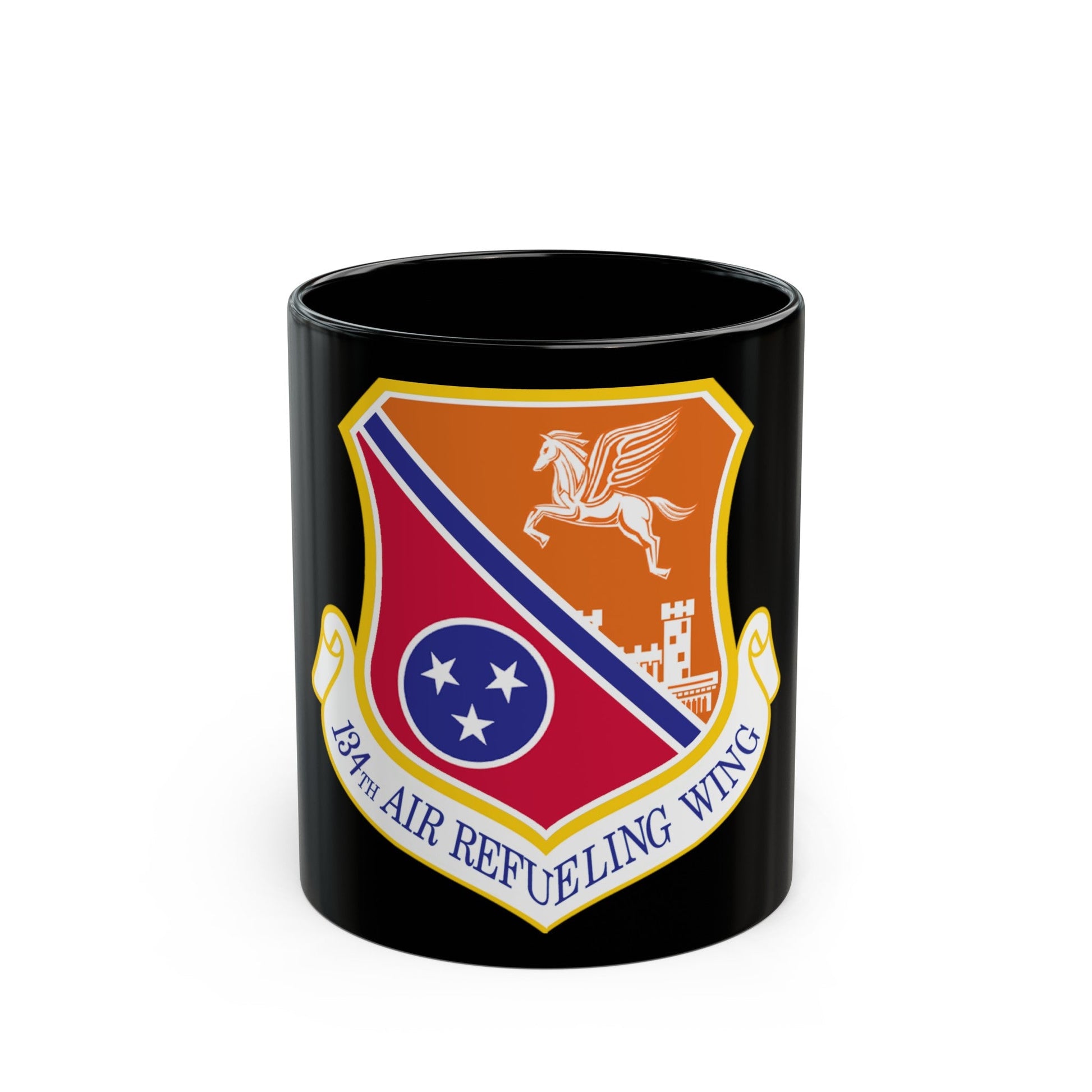 134th Air Refueling Wing (U.S. Air Force) Black Coffee Mug-11oz-The Sticker Space