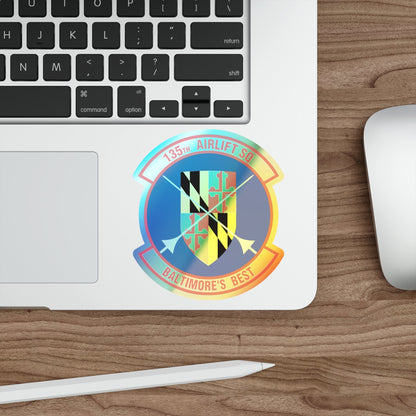 135 Airlift Squadron (U.S. Air Force) Holographic STICKER Die-Cut Vinyl Decal-The Sticker Space