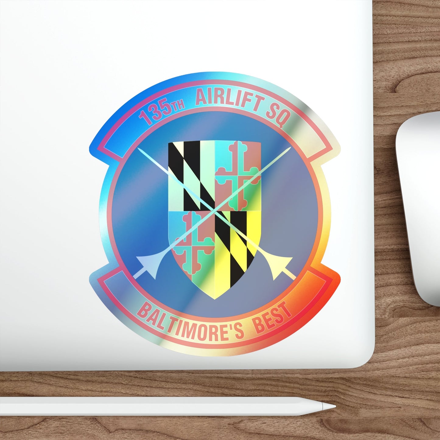 135 Airlift Squadron (U.S. Air Force) Holographic STICKER Die-Cut Vinyl Decal-The Sticker Space