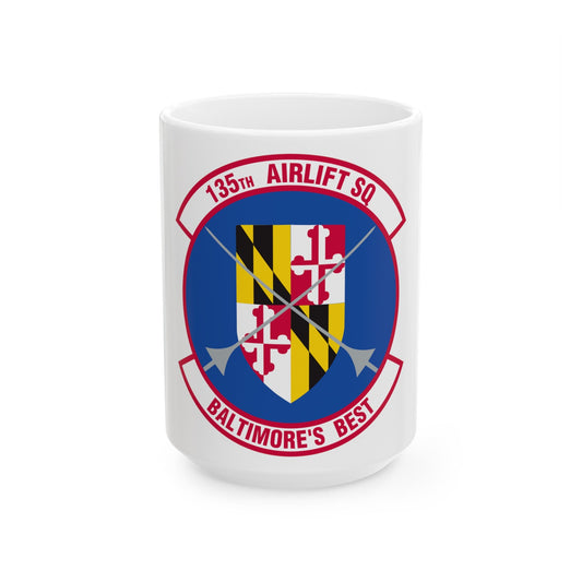 135 Airlift Squadron (U.S. Air Force) White Coffee Mug