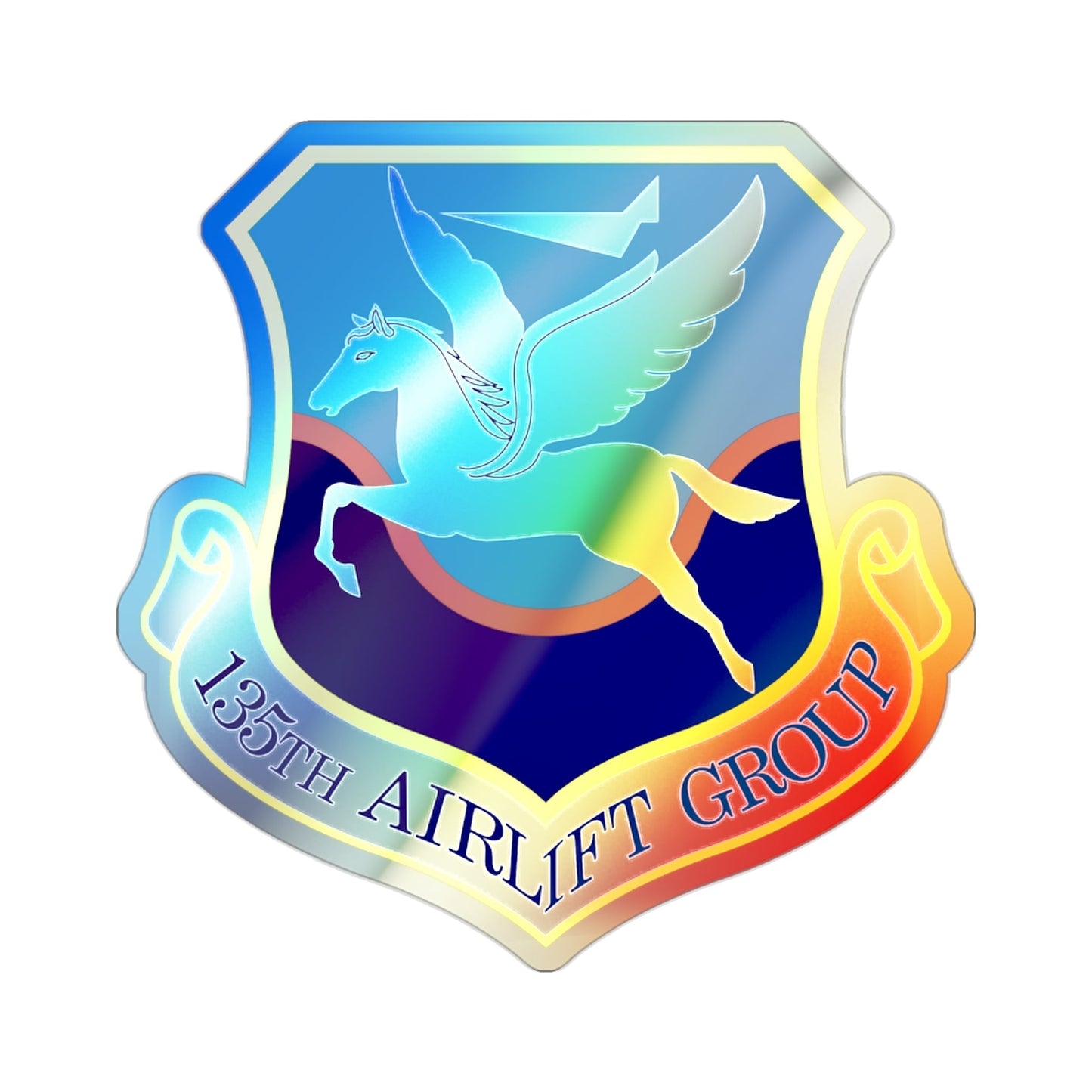 135th Airlift Group (U.S. Air Force) Holographic STICKER Die-Cut Vinyl Decal-2 Inch-The Sticker Space
