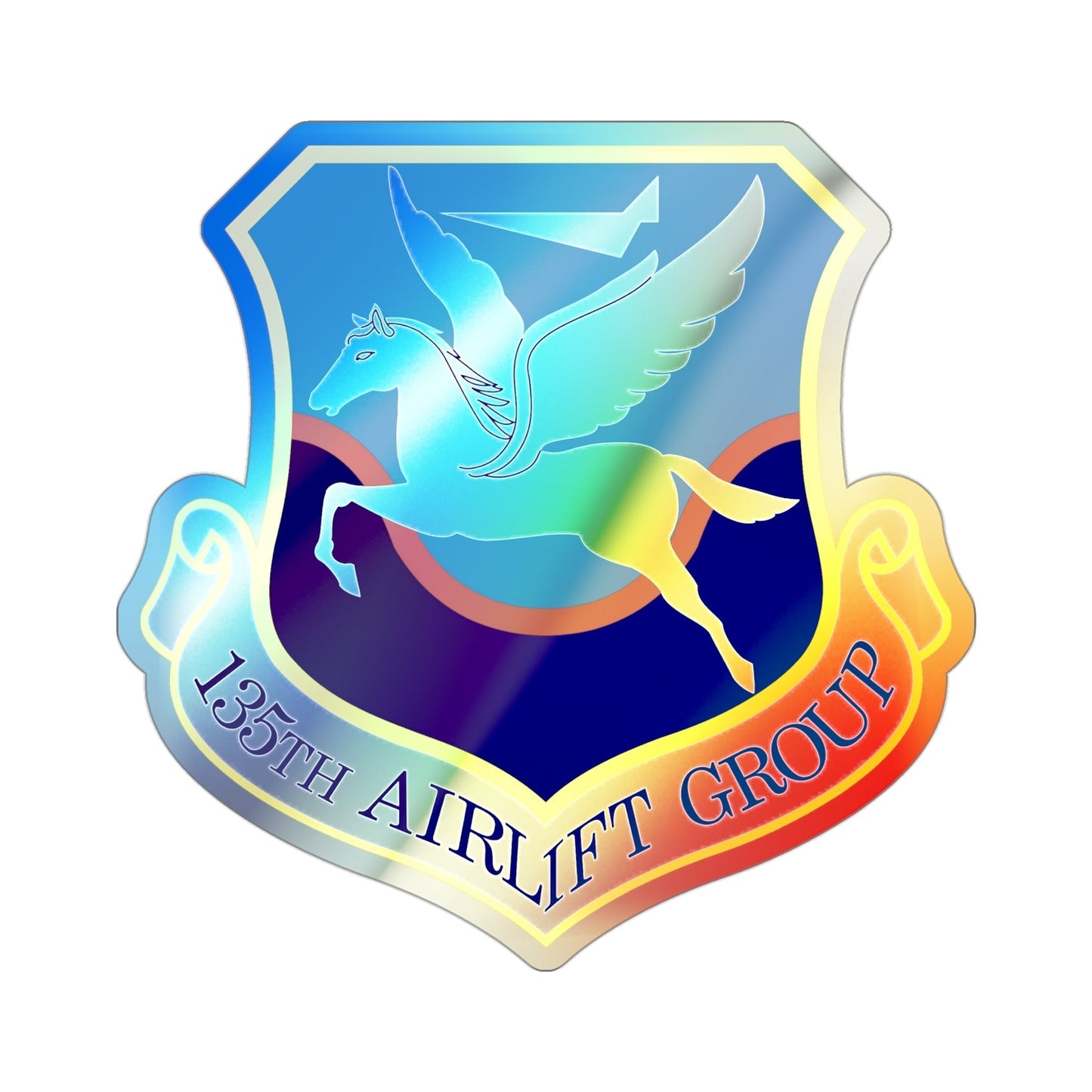 135th Airlift Group (U.S. Air Force) Holographic STICKER Die-Cut Vinyl Decal-3 Inch-The Sticker Space
