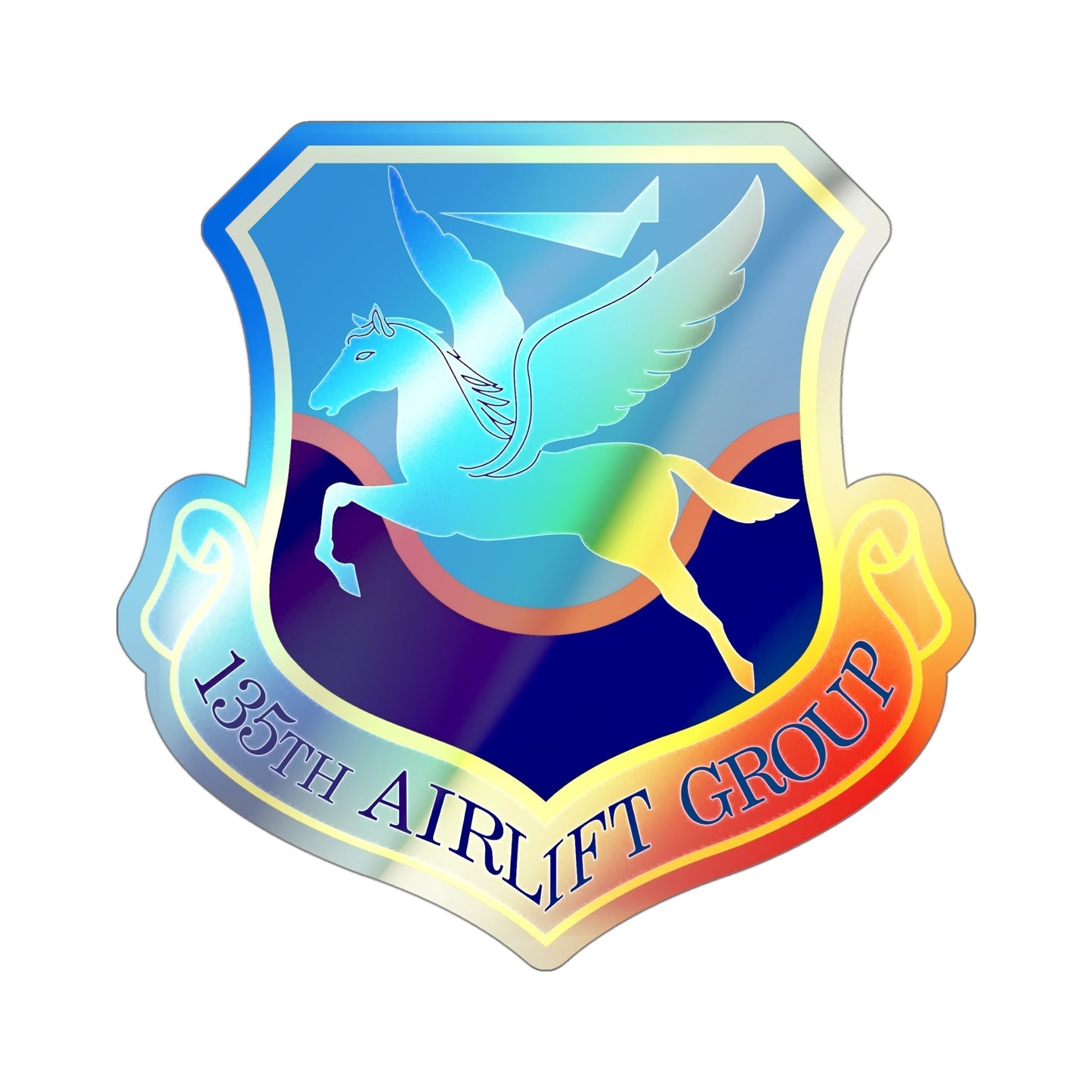 135th Airlift Group (U.S. Air Force) Holographic STICKER Die-Cut Vinyl Decal-4 Inch-The Sticker Space