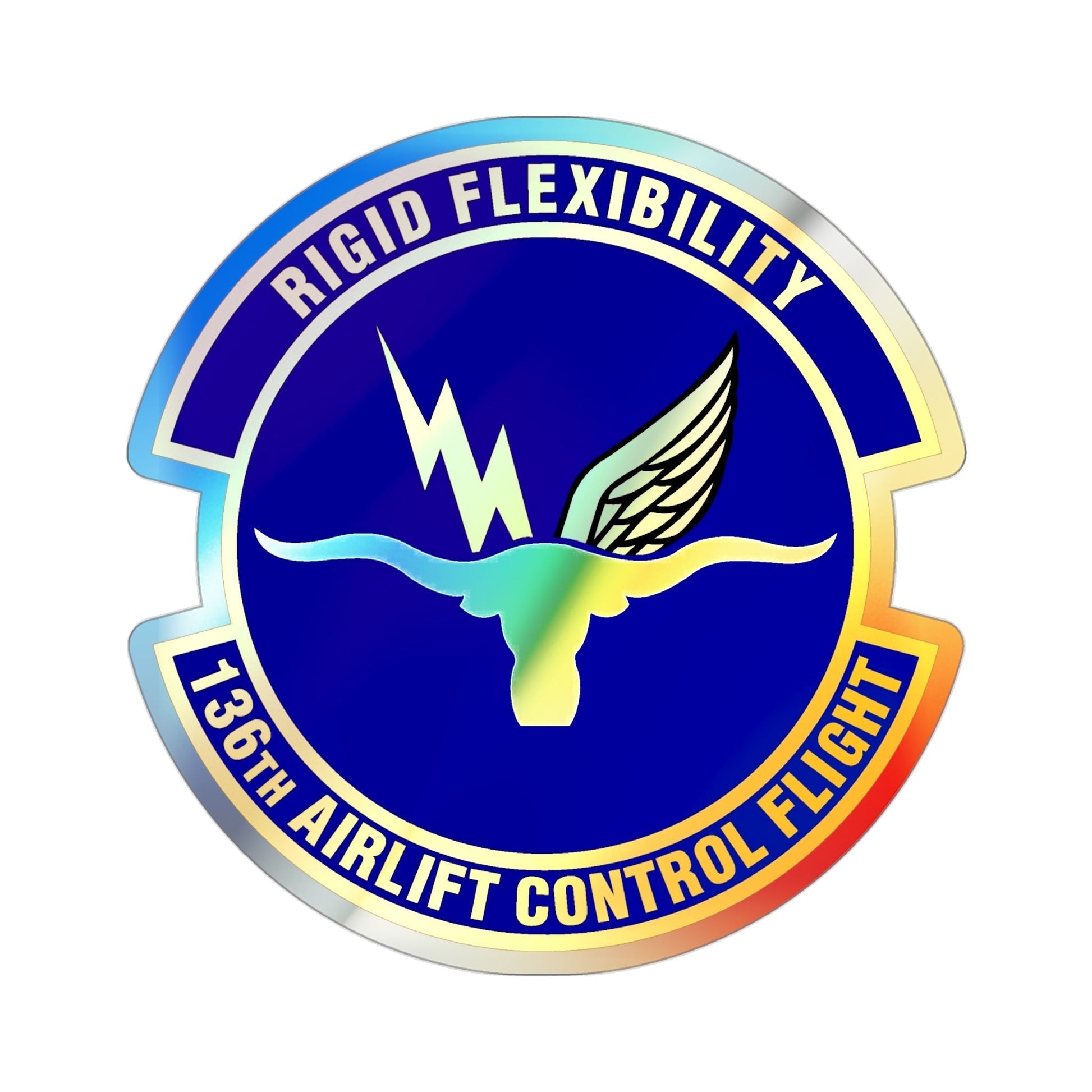136th Airlift Control Flight (U.S. Air Force) Holographic STICKER Die-Cut Vinyl Decal-3 Inch-The Sticker Space