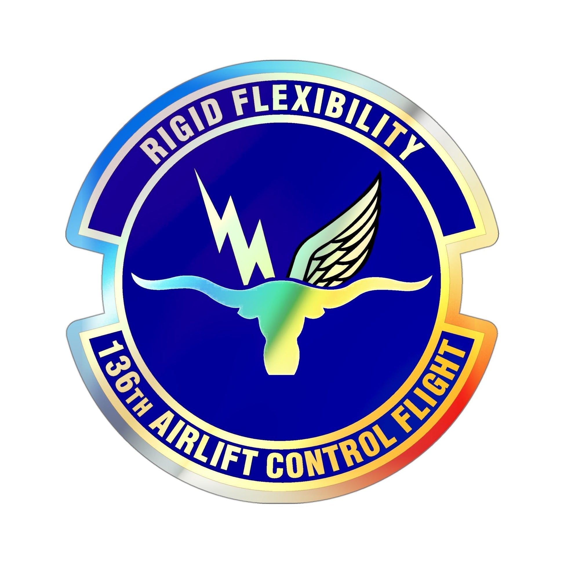 136th Airlift Control Flight (U.S. Air Force) Holographic STICKER Die-Cut Vinyl Decal-4 Inch-The Sticker Space