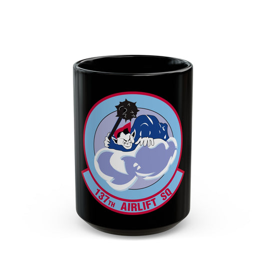 137 Airlift Squadron (U.S. Air Force) Black Coffee Mug