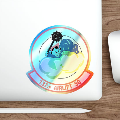 137 Airlift Squadron (U.S. Air Force) Holographic STICKER Die-Cut Vinyl Decal-The Sticker Space