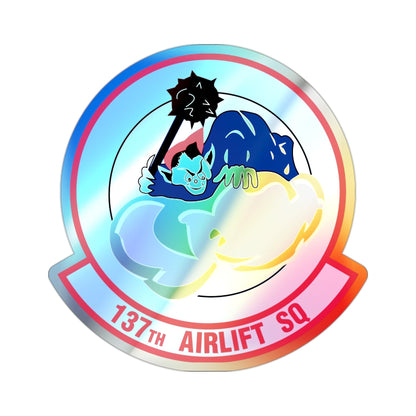 137 Airlift Squadron (U.S. Air Force) Holographic STICKER Die-Cut Vinyl Decal-2 Inch-The Sticker Space