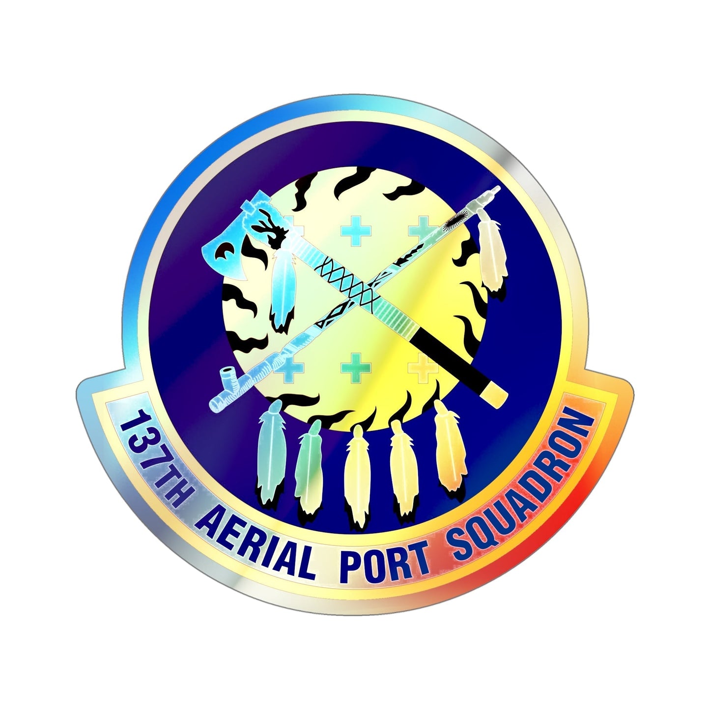 137th Aerial Port Squadron (U.S. Air Force) Holographic STICKER Die-Cut Vinyl Decal-5 Inch-The Sticker Space
