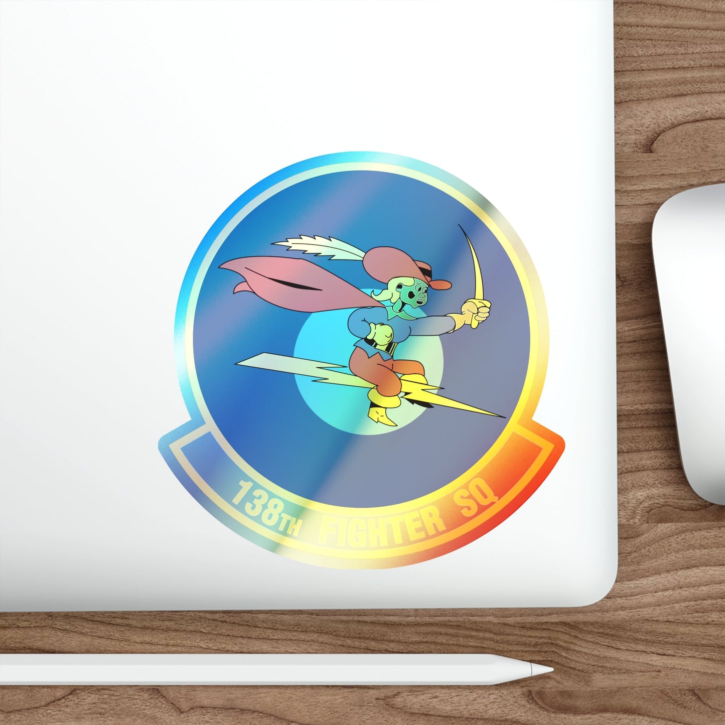 138 Fighter Squadron (U.S. Air Force) Holographic STICKER Die-Cut Vinyl Decal-The Sticker Space
