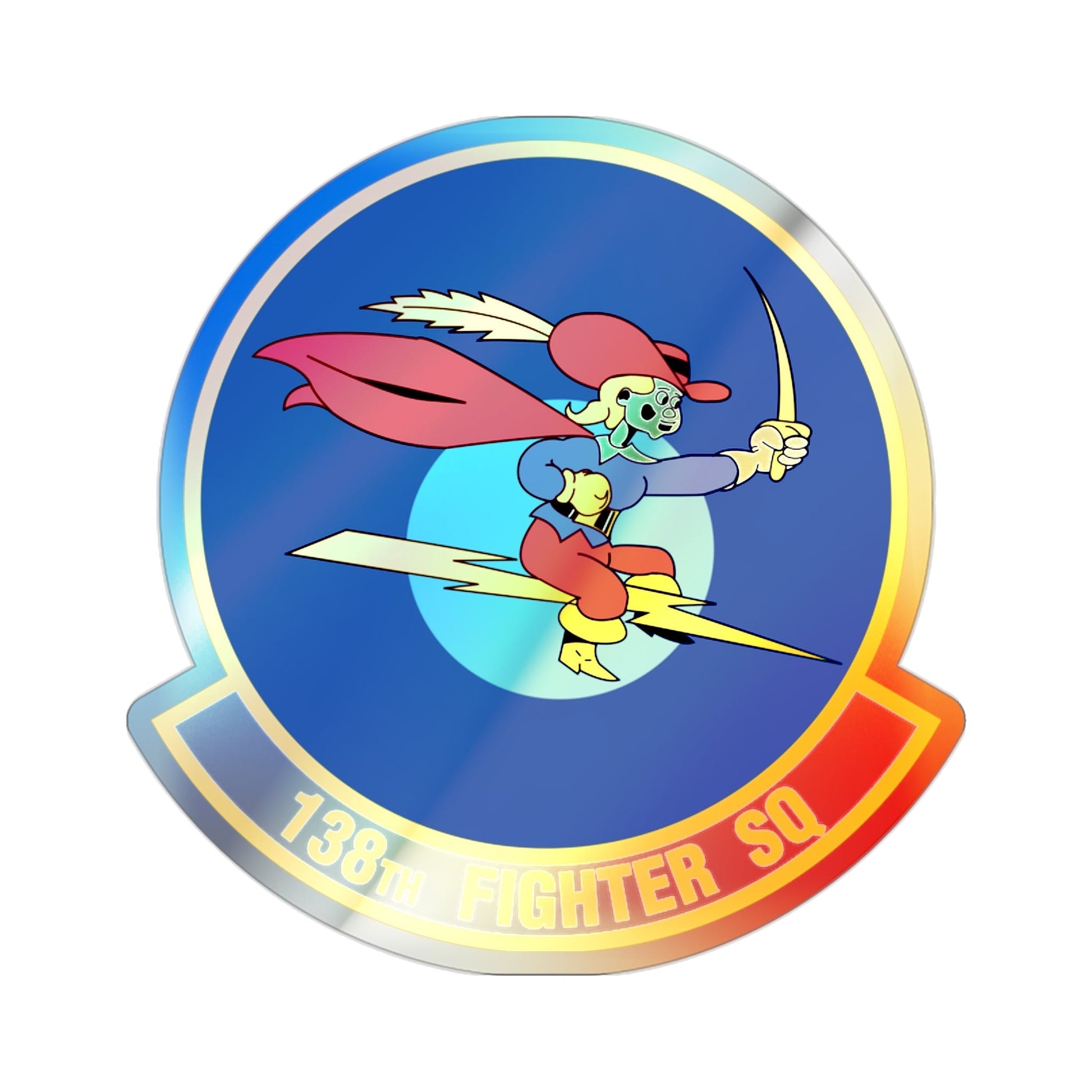 138 Fighter Squadron (U.S. Air Force) Holographic STICKER Die-Cut Vinyl Decal-2 Inch-The Sticker Space