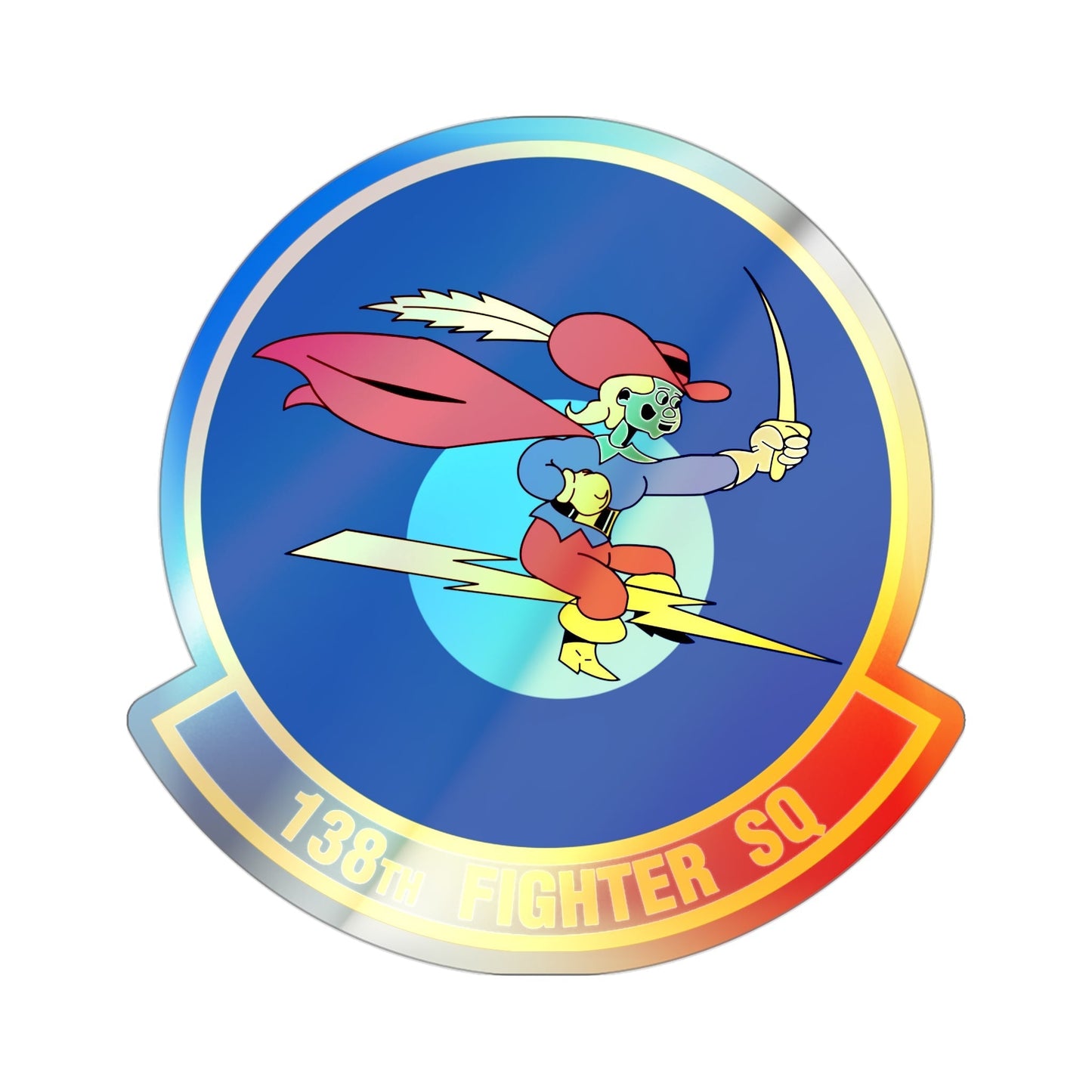 138 Fighter Squadron (U.S. Air Force) Holographic STICKER Die-Cut Vinyl Decal-3 Inch-The Sticker Space