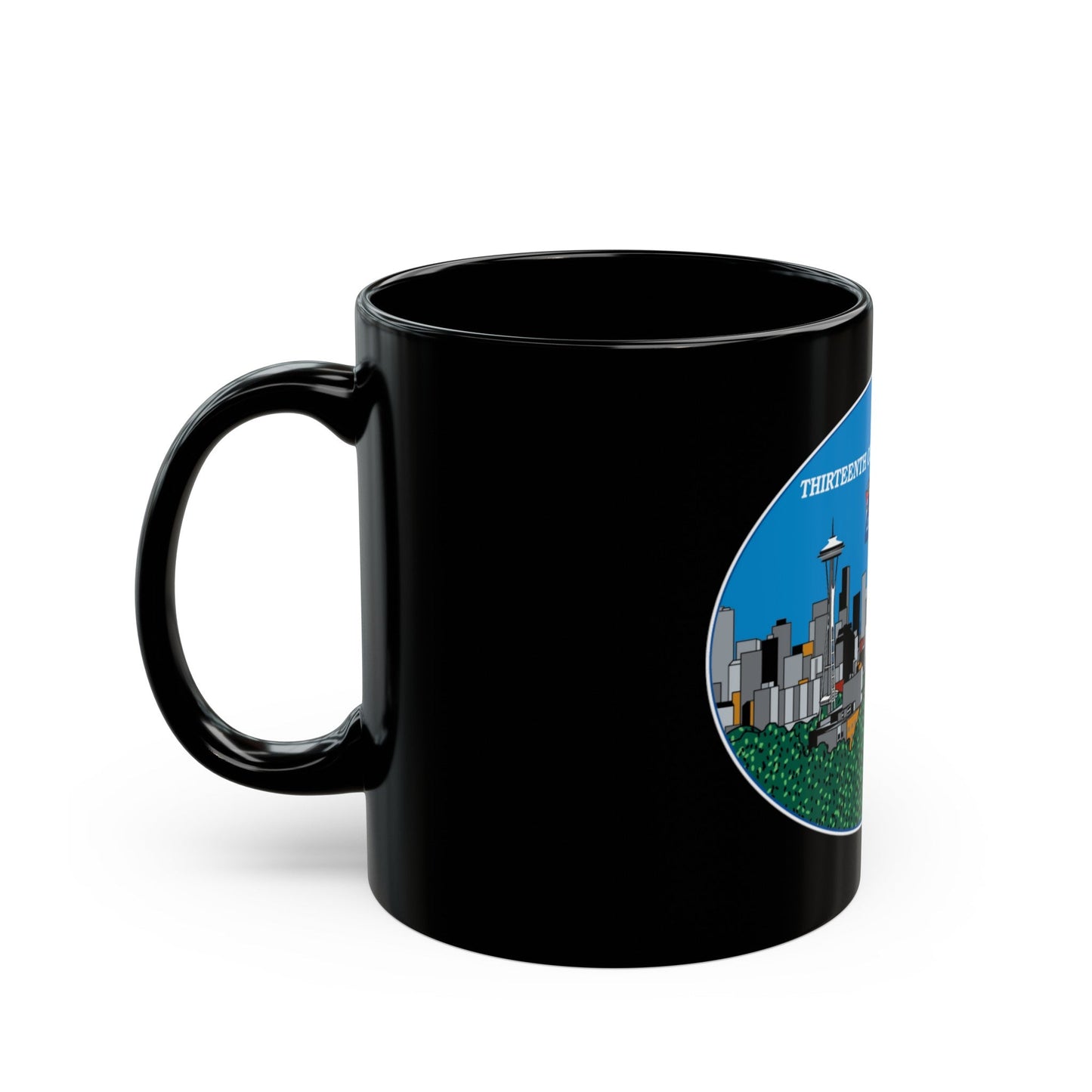 13th CG District Pacific Northwest (U.S. Coast Guard) Black Coffee Mug-The Sticker Space