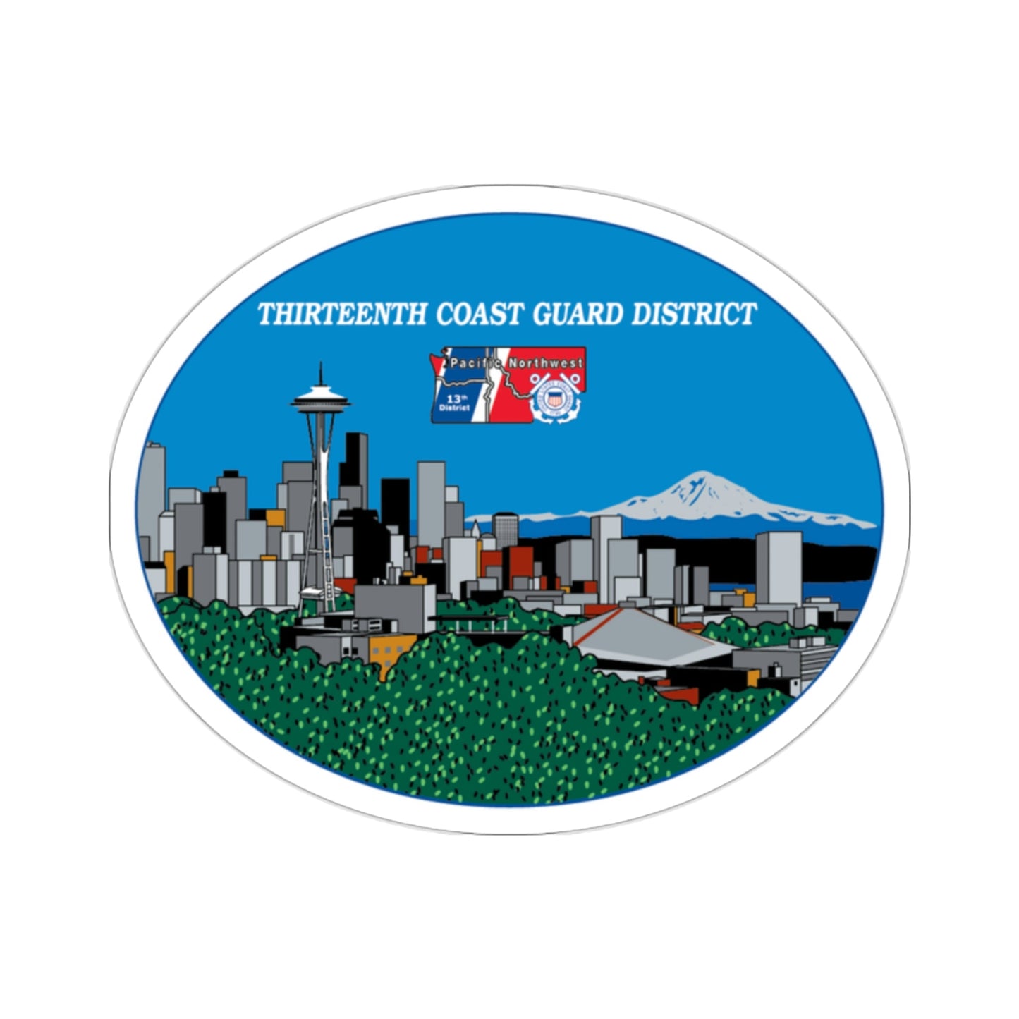 13th CG District Pacific Northwest (U.S. Coast Guard) STICKER Vinyl Die-Cut Decal-2 Inch-The Sticker Space