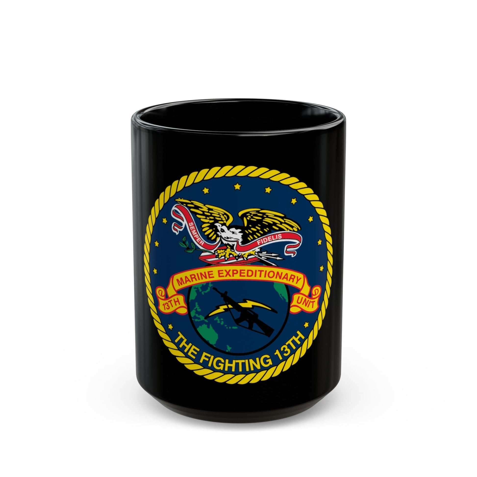 13th Marine Command Element 13th MEU (USMC) Black Coffee Mug-15oz-The Sticker Space