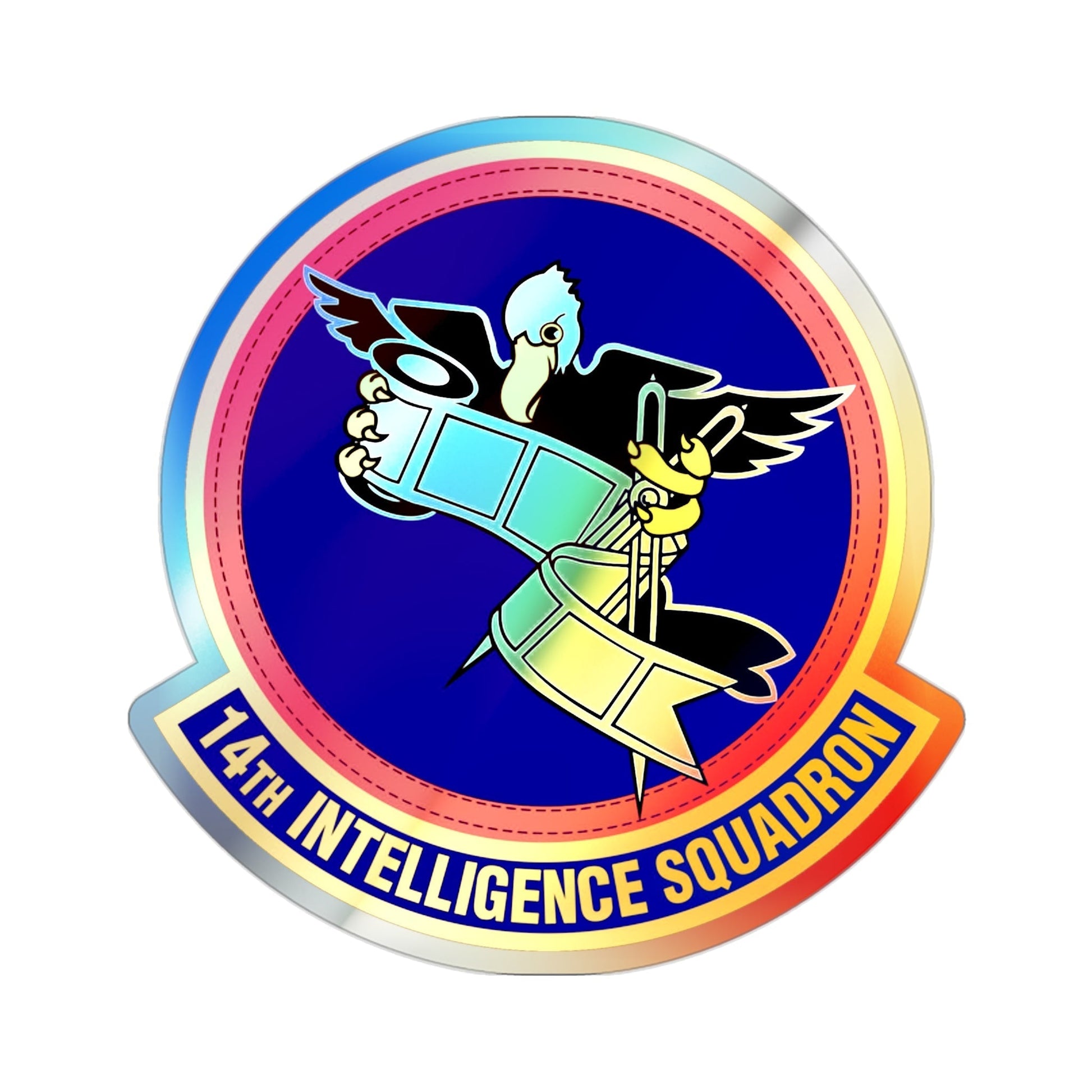 14 Intelligence Squadron AFRC (U.S. Air Force) Holographic STICKER Die-Cut Vinyl Decal-2 Inch-The Sticker Space