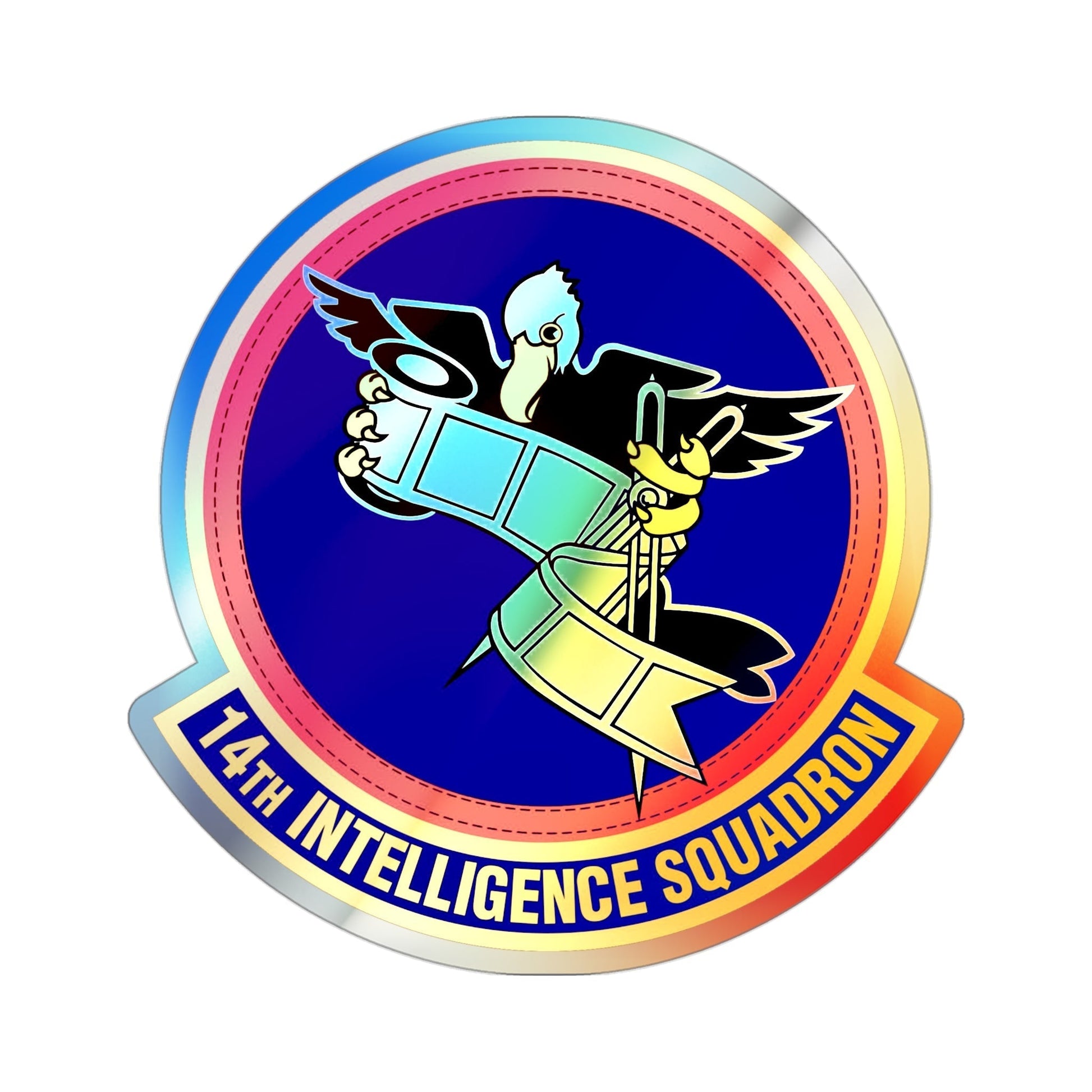 14 Intelligence Squadron AFRC (U.S. Air Force) Holographic STICKER Die-Cut Vinyl Decal-3 Inch-The Sticker Space