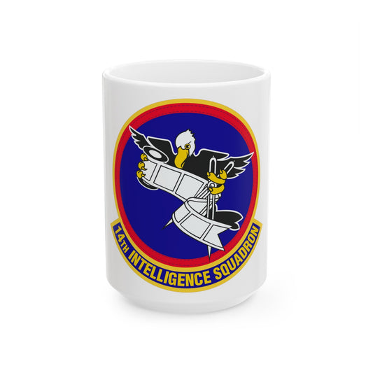 14 Intelligence Squadron AFRC (U.S. Air Force) White Coffee Mug-15oz-The Sticker Space