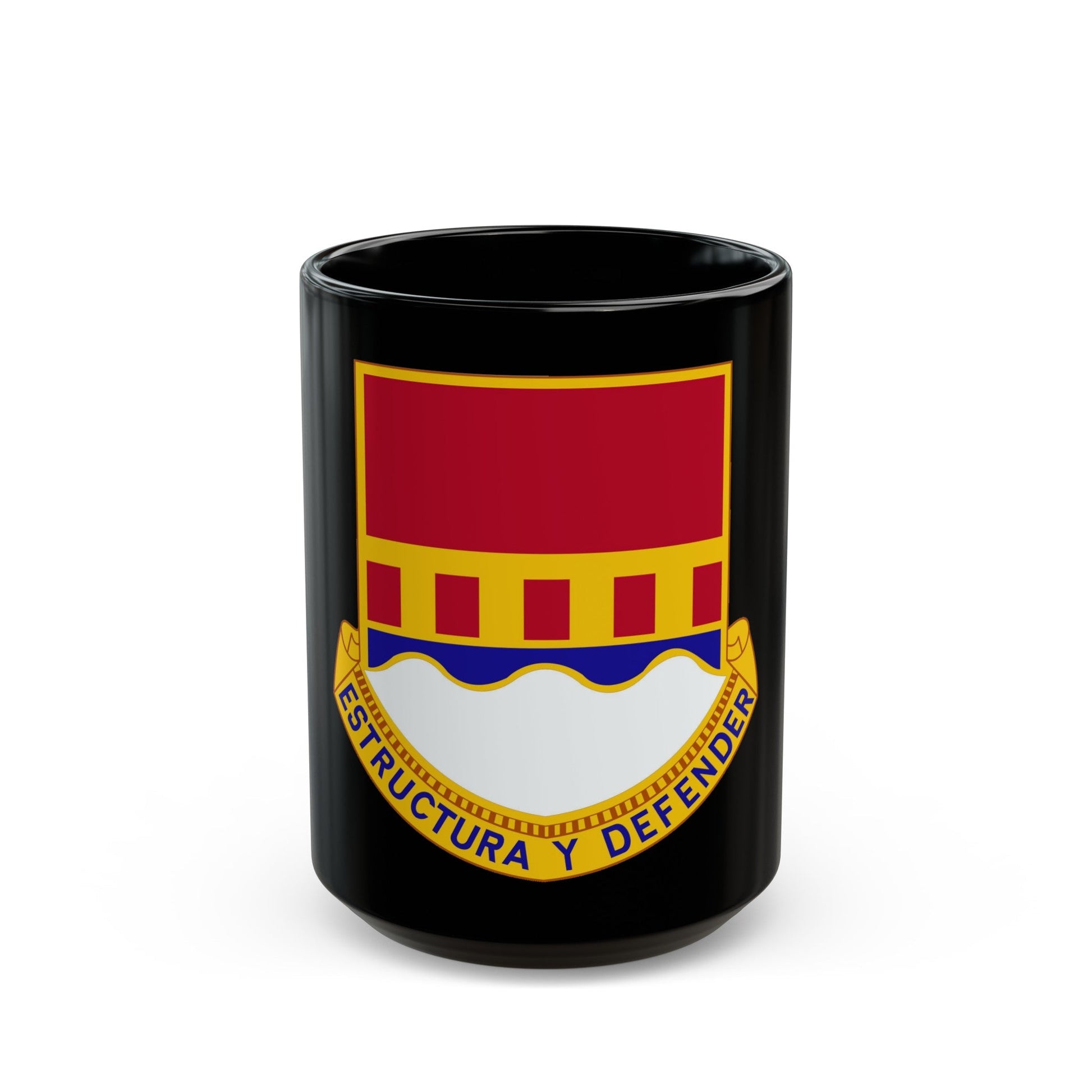 1402 Engineer Battalion (U.S. Army) Black Coffee Mug-15oz-The Sticker Space