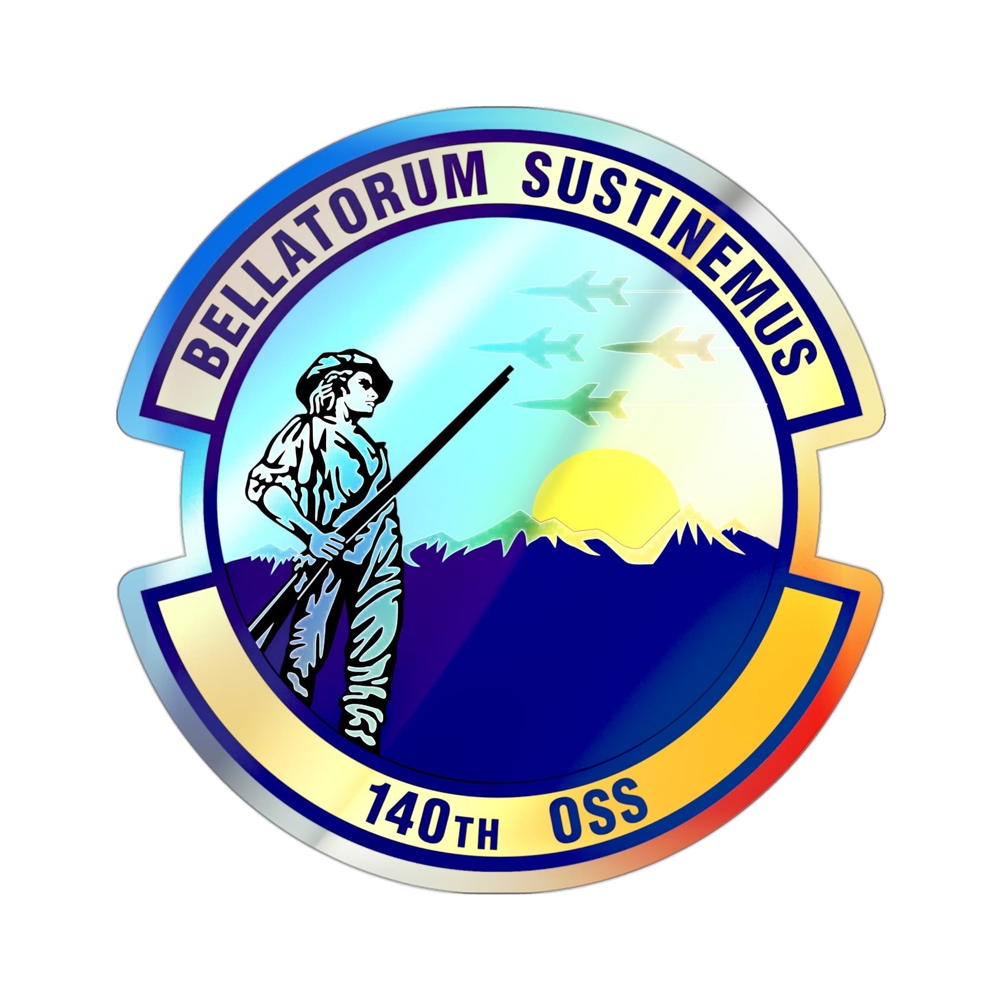 140th Operations Support Squadron (U.S. Air Force) Holographic STICKER Die-Cut Vinyl Decal-3 Inch-The Sticker Space