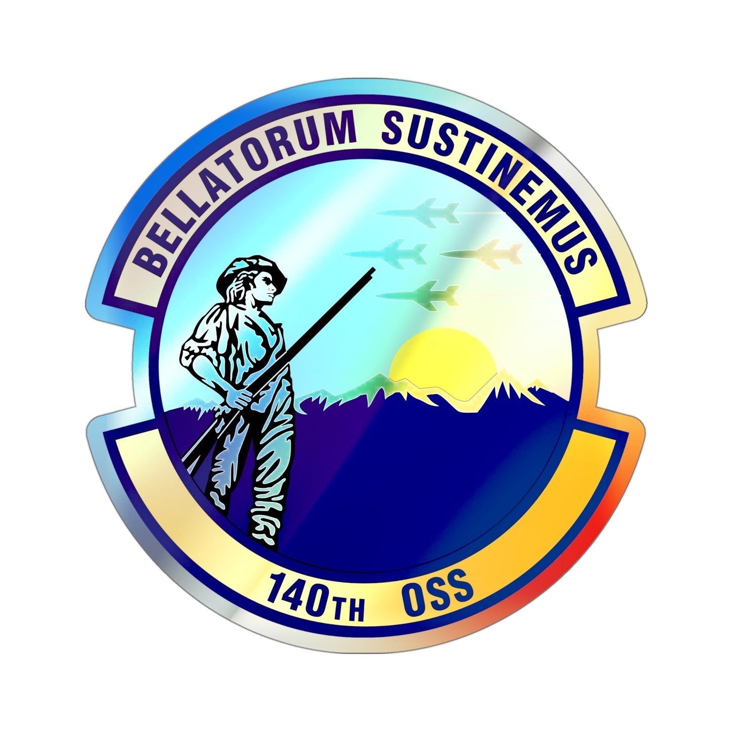 140th Operations Support Squadron (U.S. Air Force) Holographic STICKER Die-Cut Vinyl Decal-4 Inch-The Sticker Space