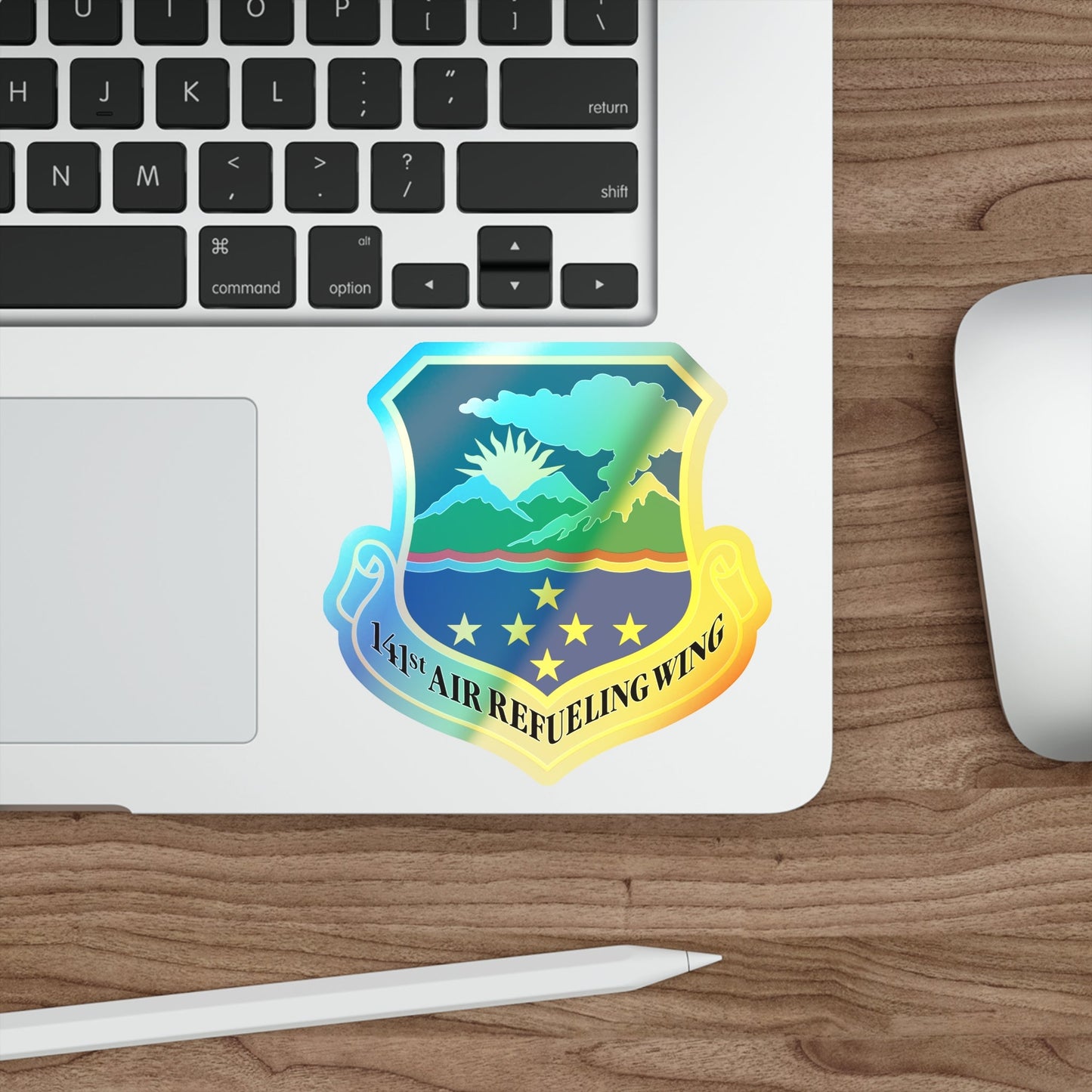 141st Air Refueling Wing (U.S. Air Force) Holographic STICKER Die-Cut Vinyl Decal-The Sticker Space