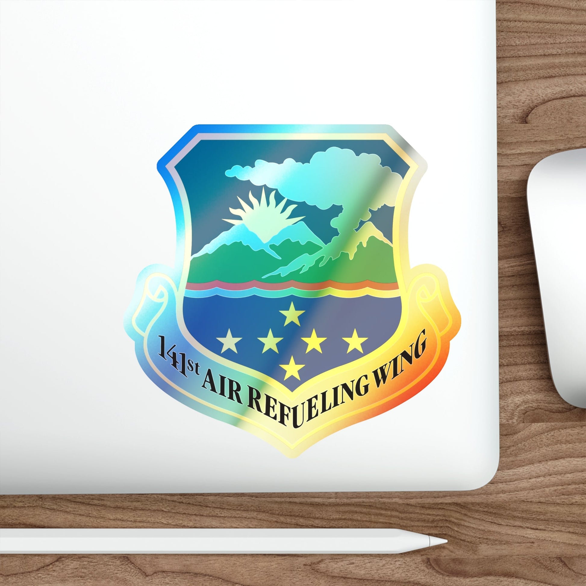 141st Air Refueling Wing (U.S. Air Force) Holographic STICKER Die-Cut Vinyl Decal-The Sticker Space