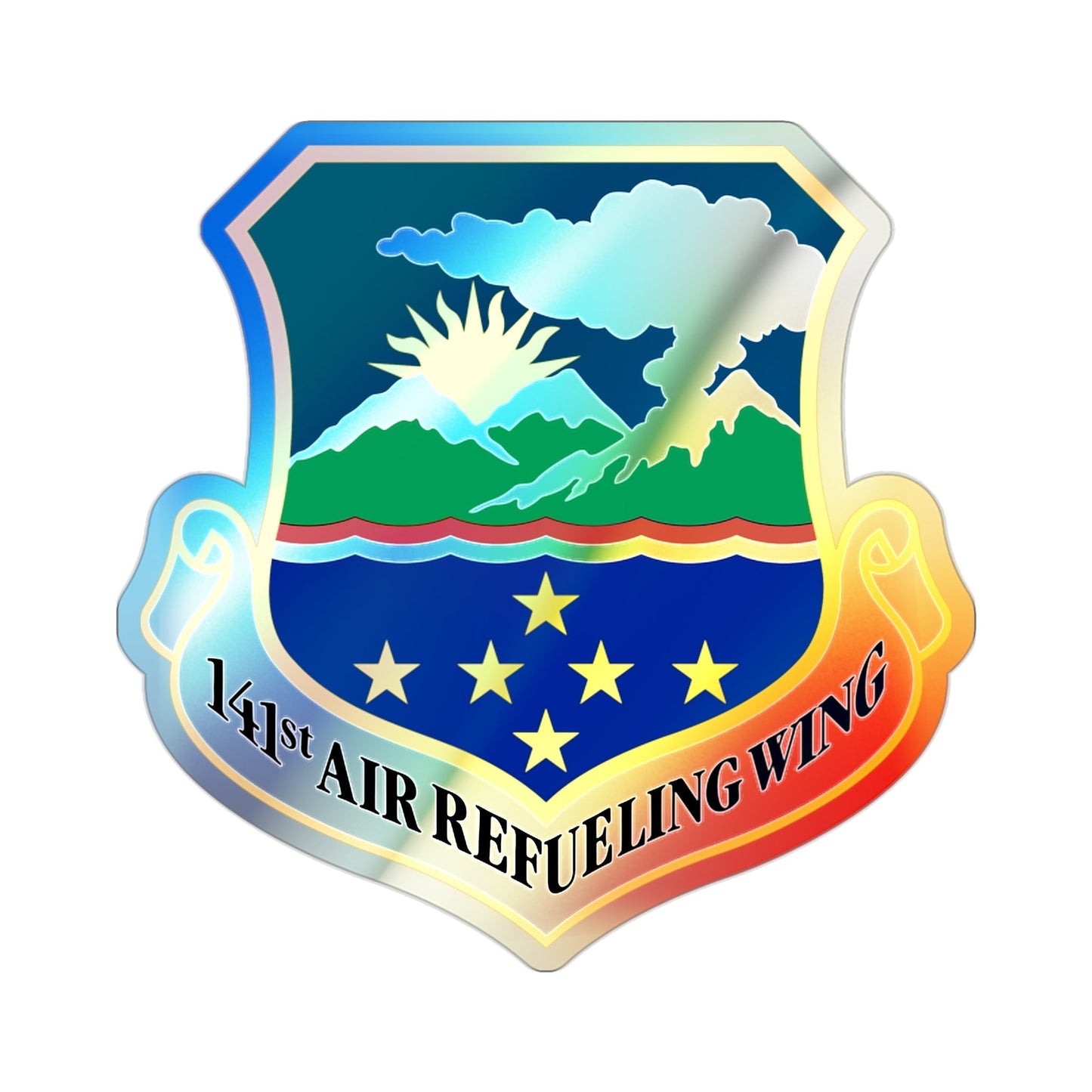 141st Air Refueling Wing (U.S. Air Force) Holographic STICKER Die-Cut Vinyl Decal-2 Inch-The Sticker Space