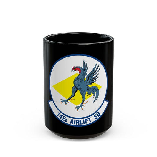 142 Airlift Squadron (U.S. Air Force) Black Coffee Mug-15oz-The Sticker Space