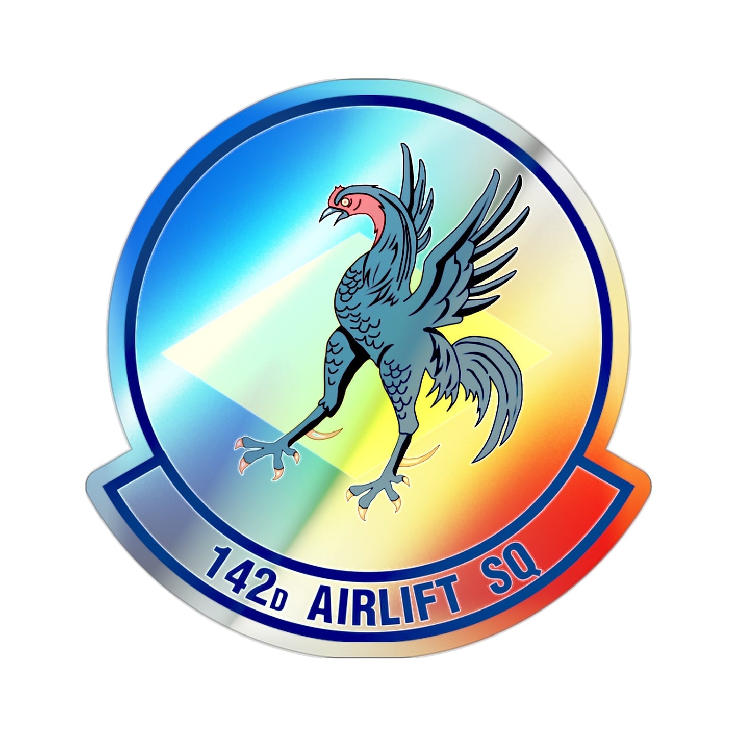 142 Airlift Squadron (U.S. Air Force) Holographic STICKER Die-Cut Vinyl Decal-2 Inch-The Sticker Space