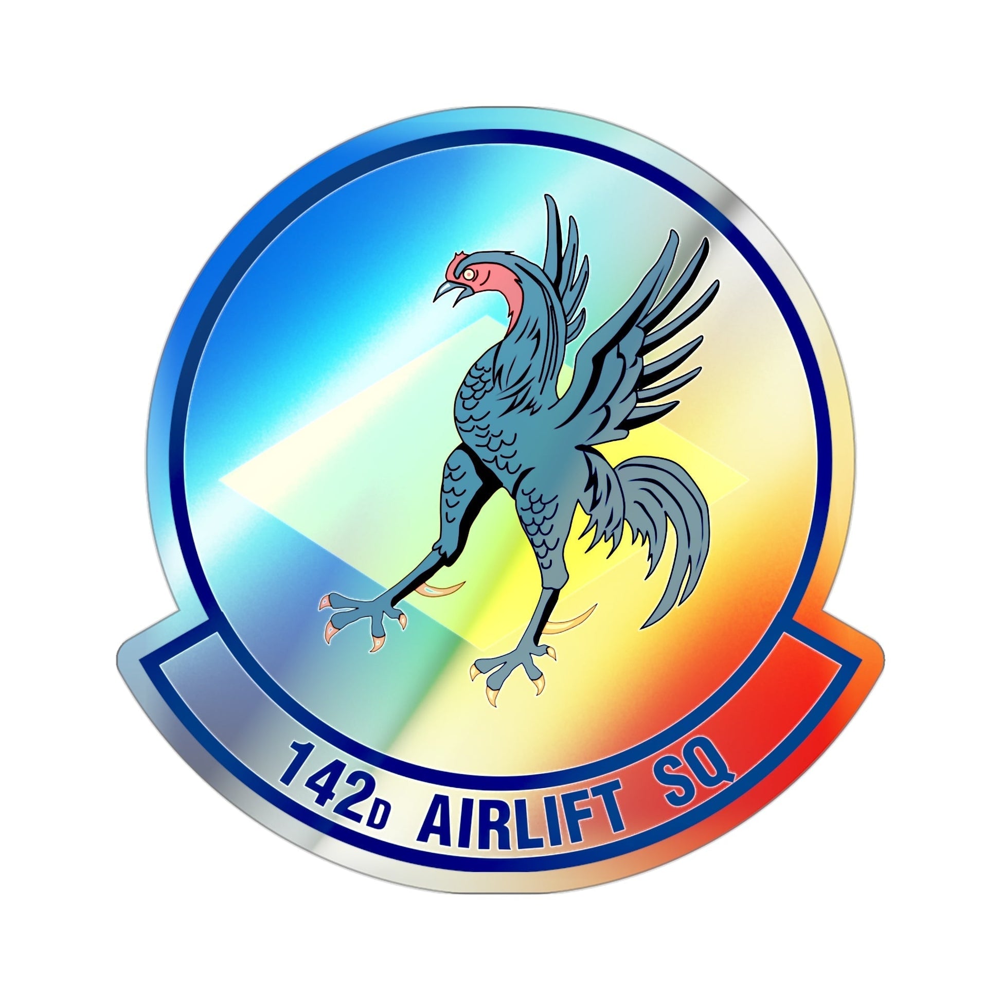 142 Airlift Squadron (U.S. Air Force) Holographic STICKER Die-Cut Vinyl Decal-3 Inch-The Sticker Space