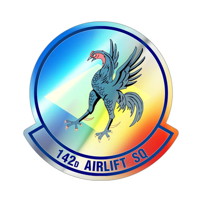 142 Airlift Squadron (U.S. Air Force) Holographic STICKER Die-Cut Vinyl Decal-4 Inch-The Sticker Space