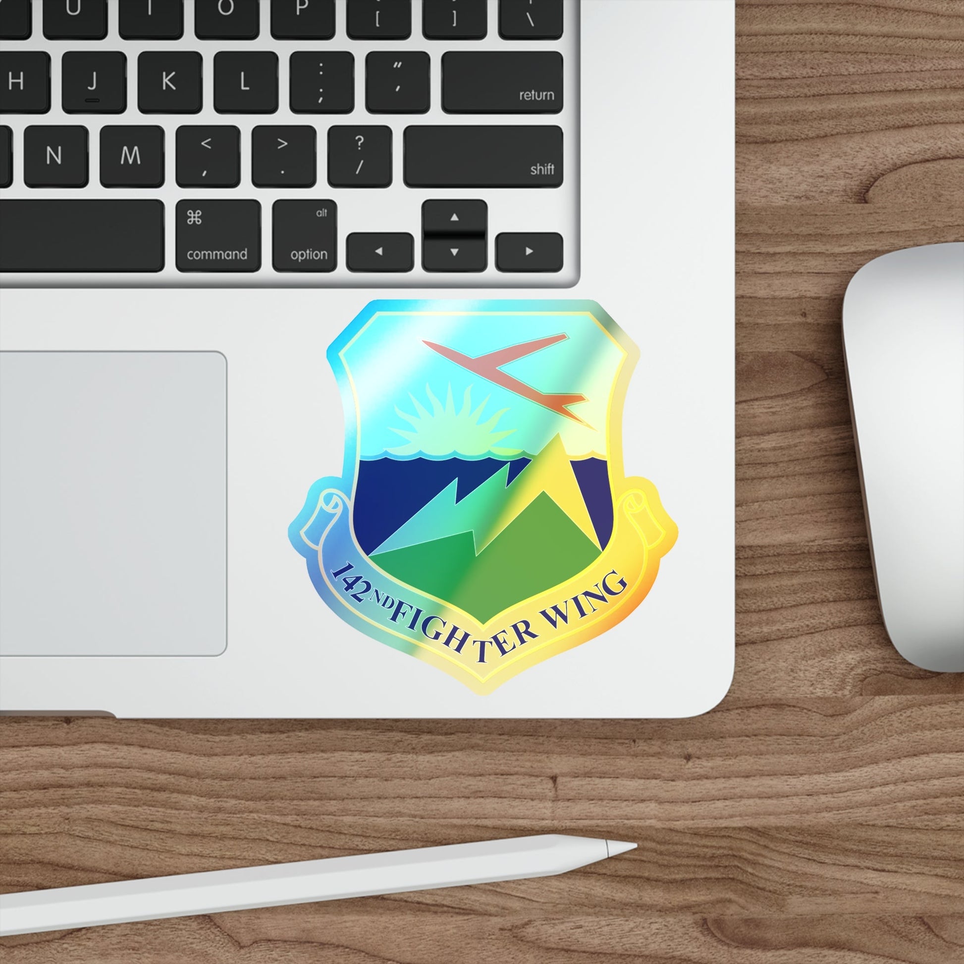 142nd Fighter Wing (U.S. Air Force) Holographic STICKER Die-Cut Vinyl Decal-The Sticker Space