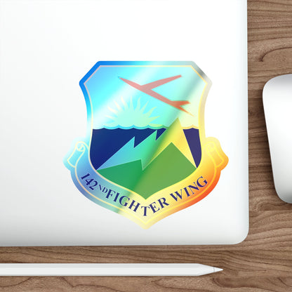 142nd Fighter Wing (U.S. Air Force) Holographic STICKER Die-Cut Vinyl Decal-The Sticker Space